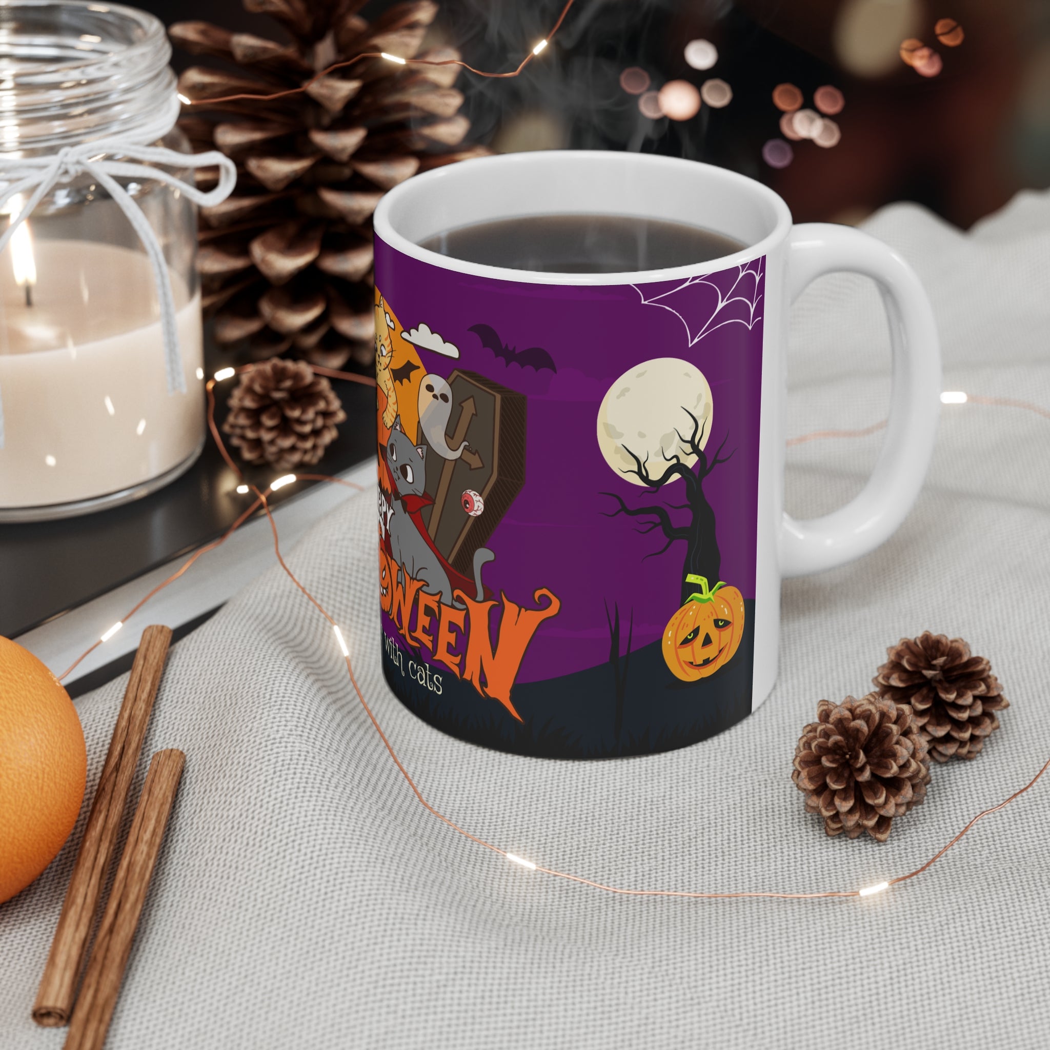 Happy Halloween is Better with Cats | Mug