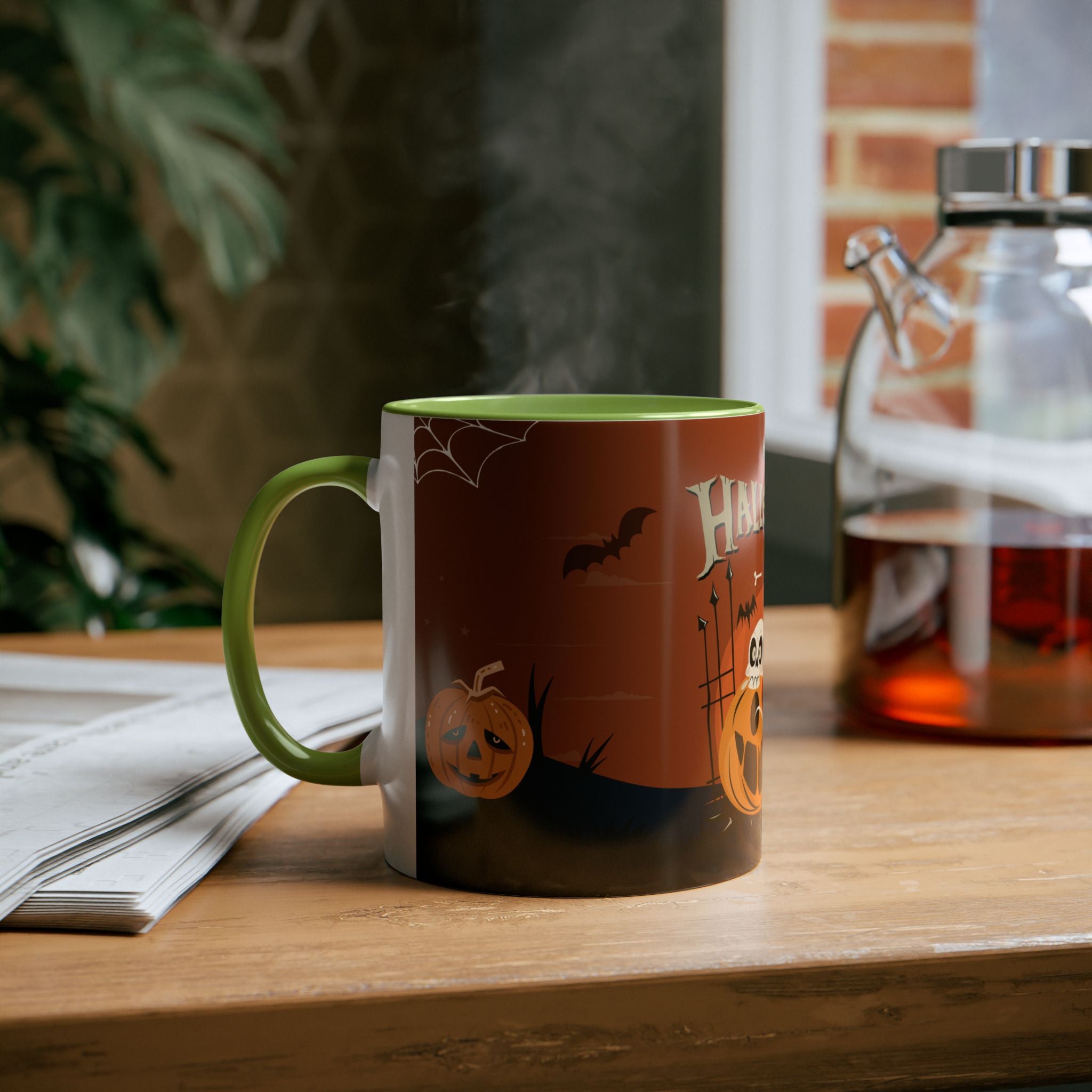 Happy Halloween with Pumpkin | Two-Tone Coffee Mugs