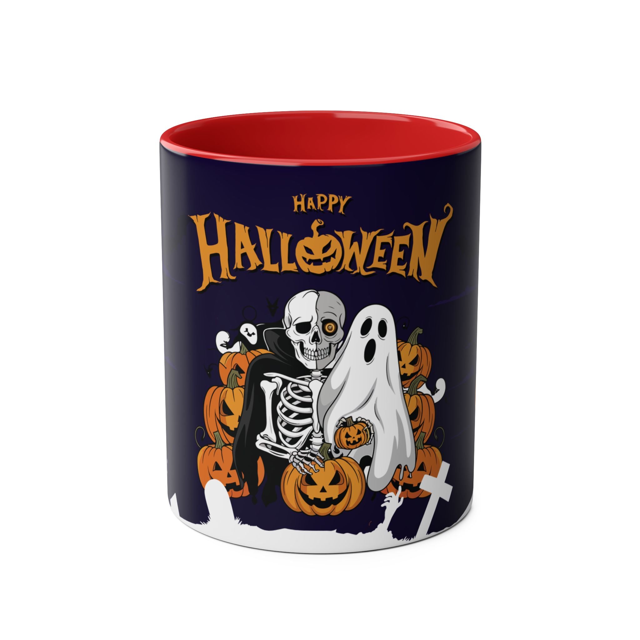 Halloween is Better with Skeleton | Two-Tone Coffee Mugs