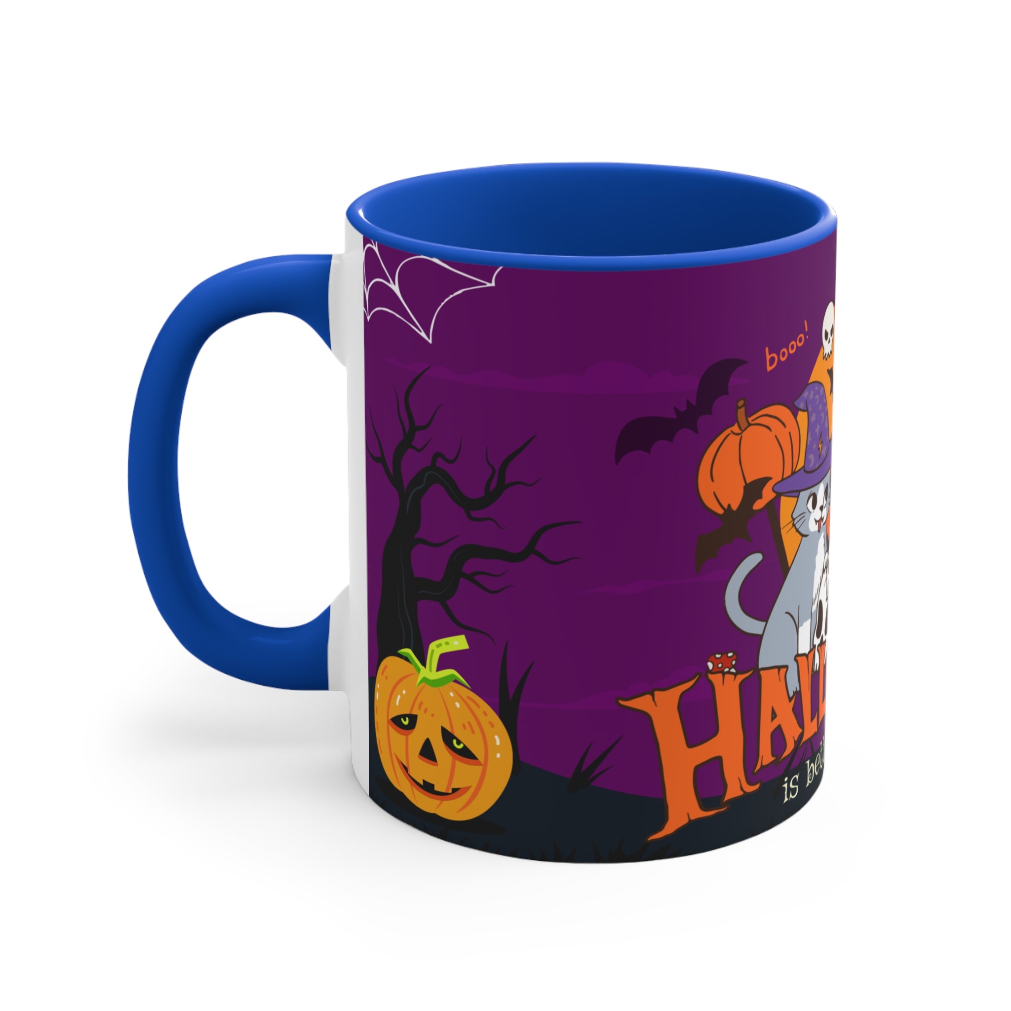 Happy Halloween is Better with Cats | Colorful Accent Mugs
