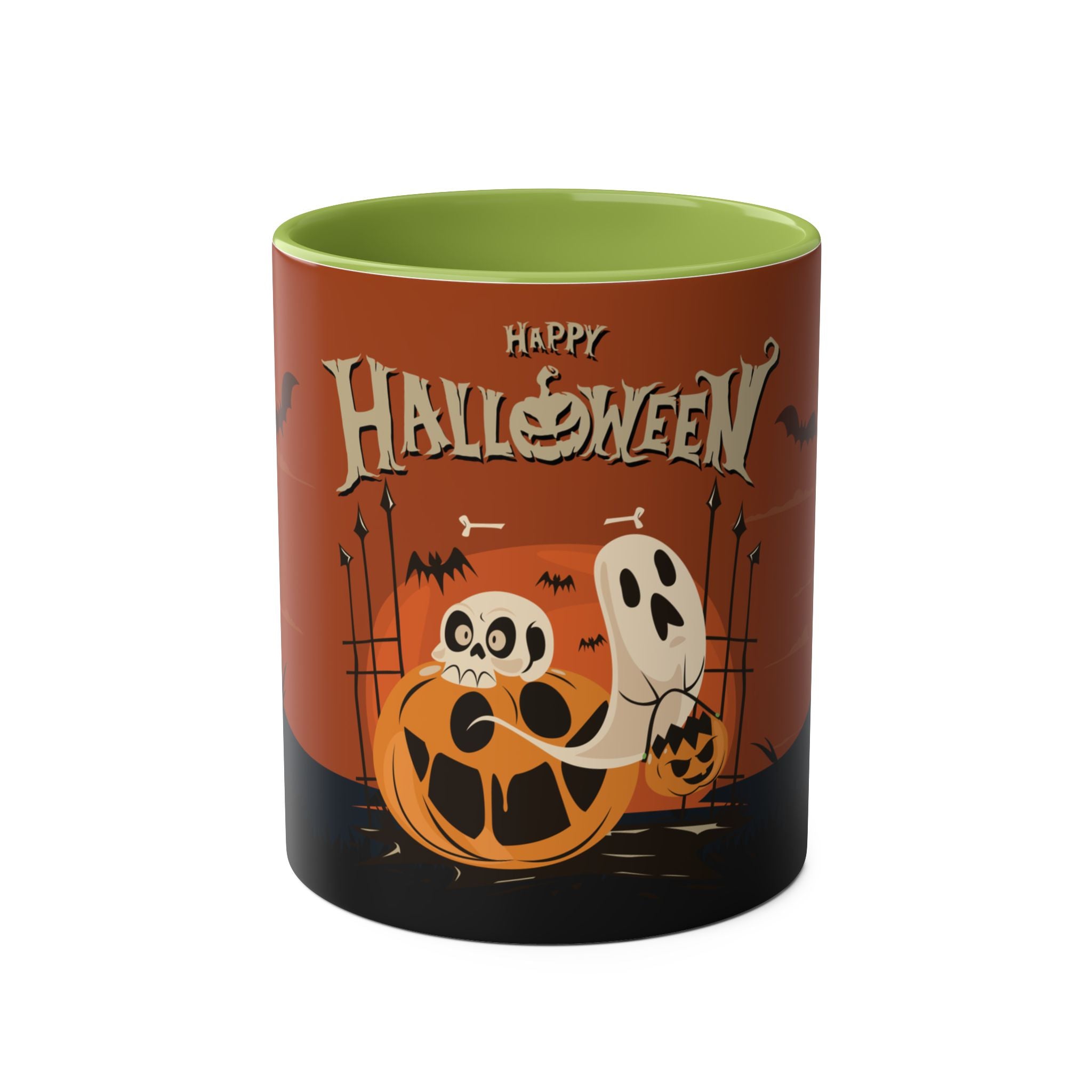 Happy Halloween with Pumpkin | Two-Tone Coffee Mugs