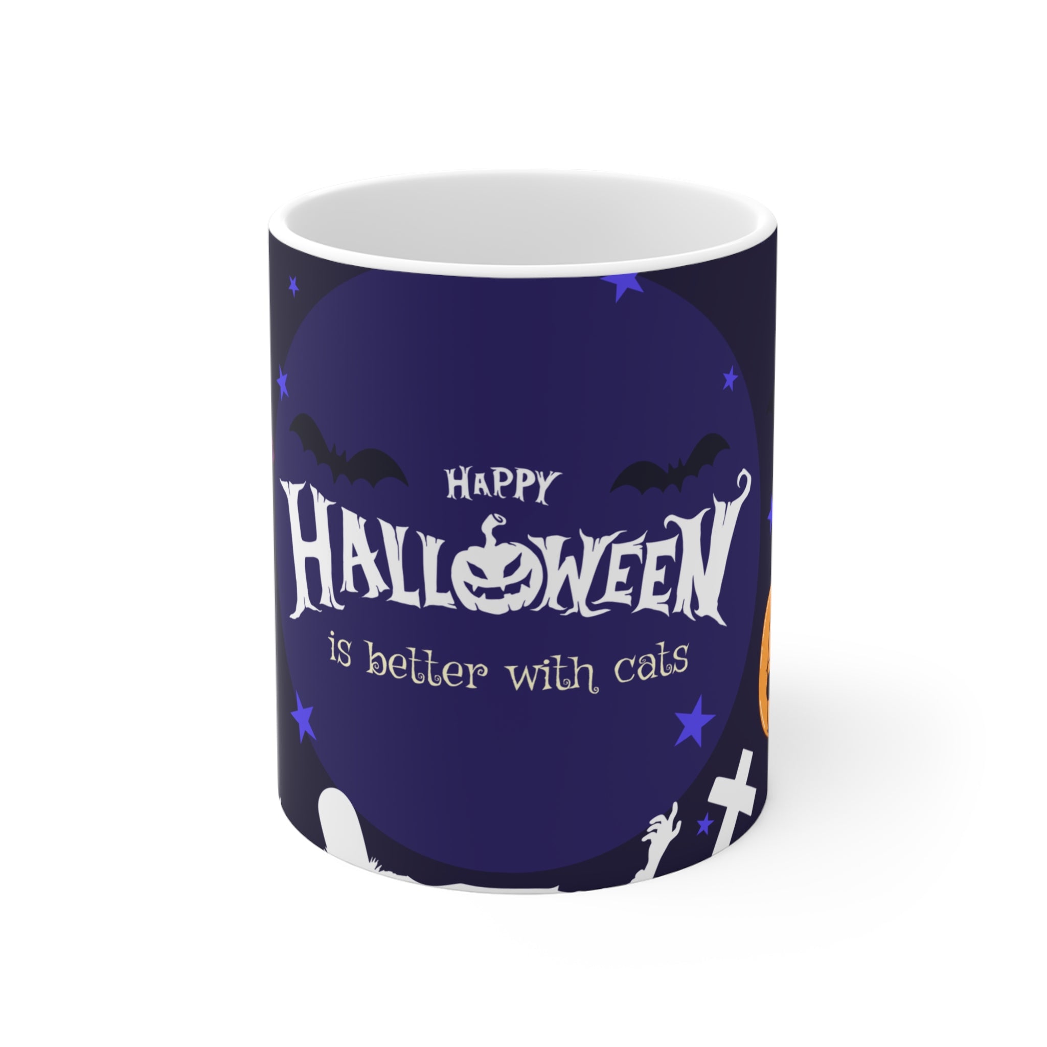 Happy Halloween with Witch's Cats | Ceramic Mugs
