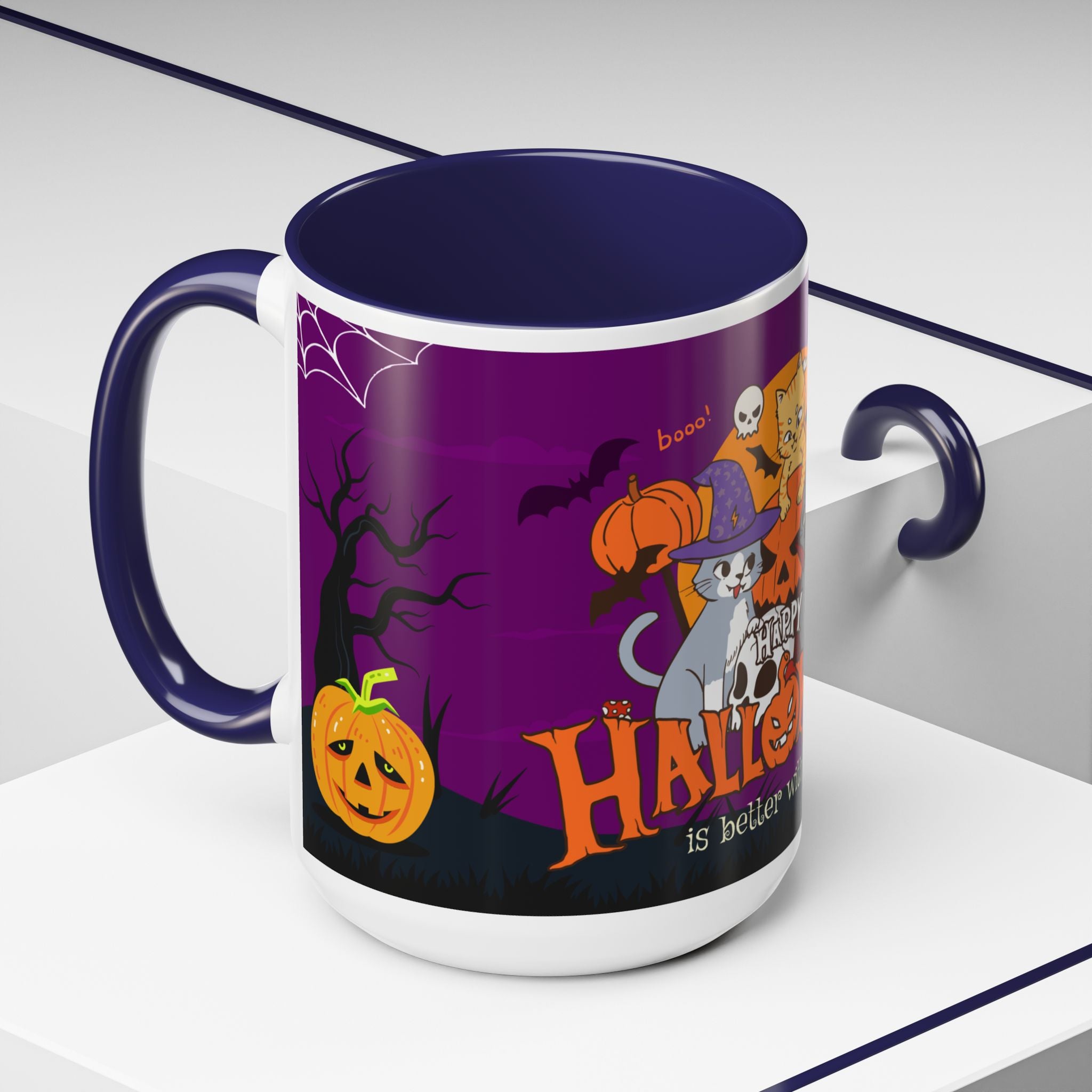 Happy Halloween is Better with Cats | Accent Coffee Mug
