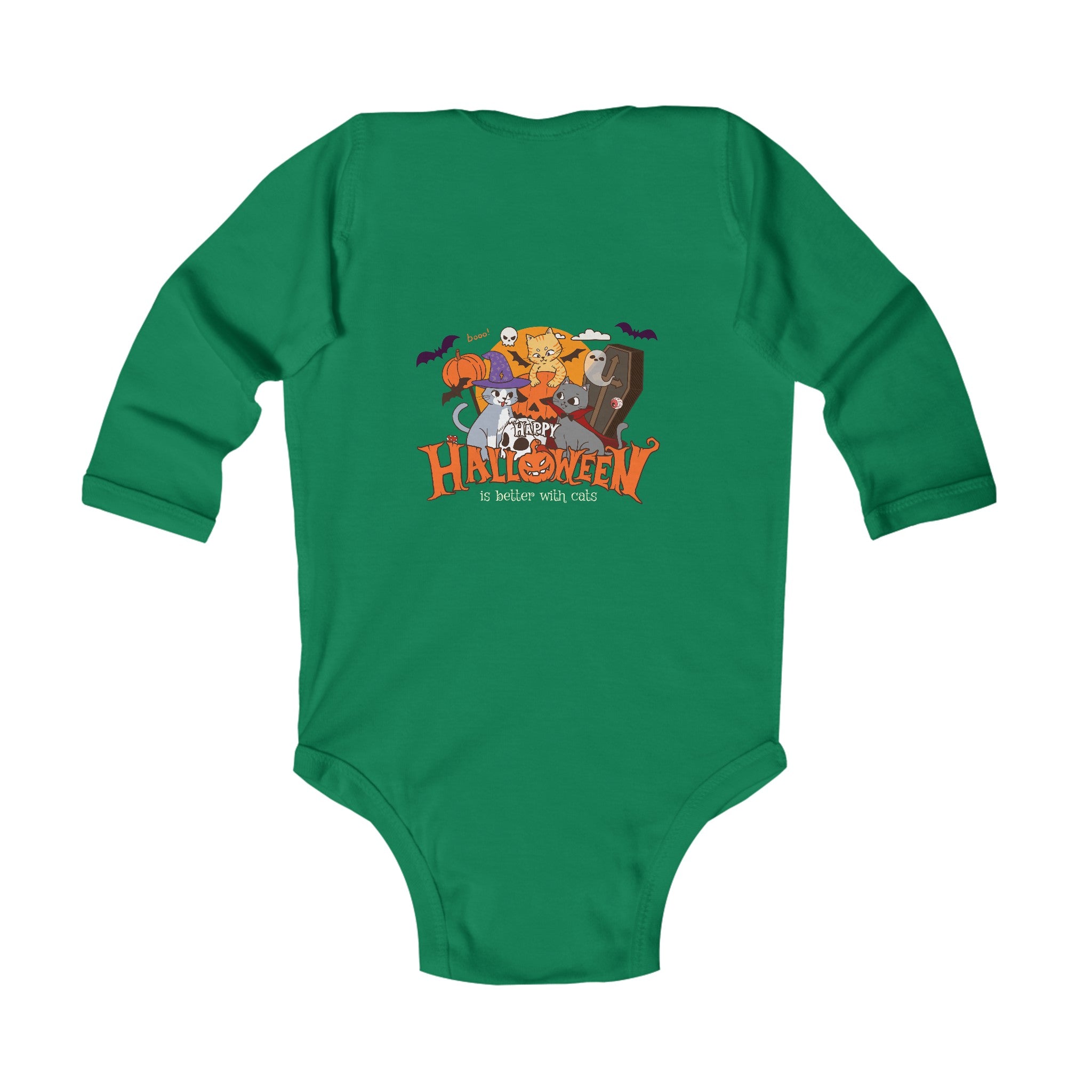 Halloween Trick or Treat with Cats | Infant Long Sleeve Bodysuit