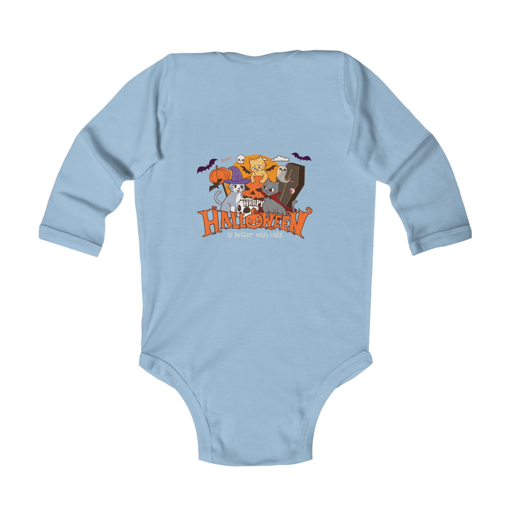 Halloween Trick or Treat with Cats | Infant Long Sleeve Bodysuit