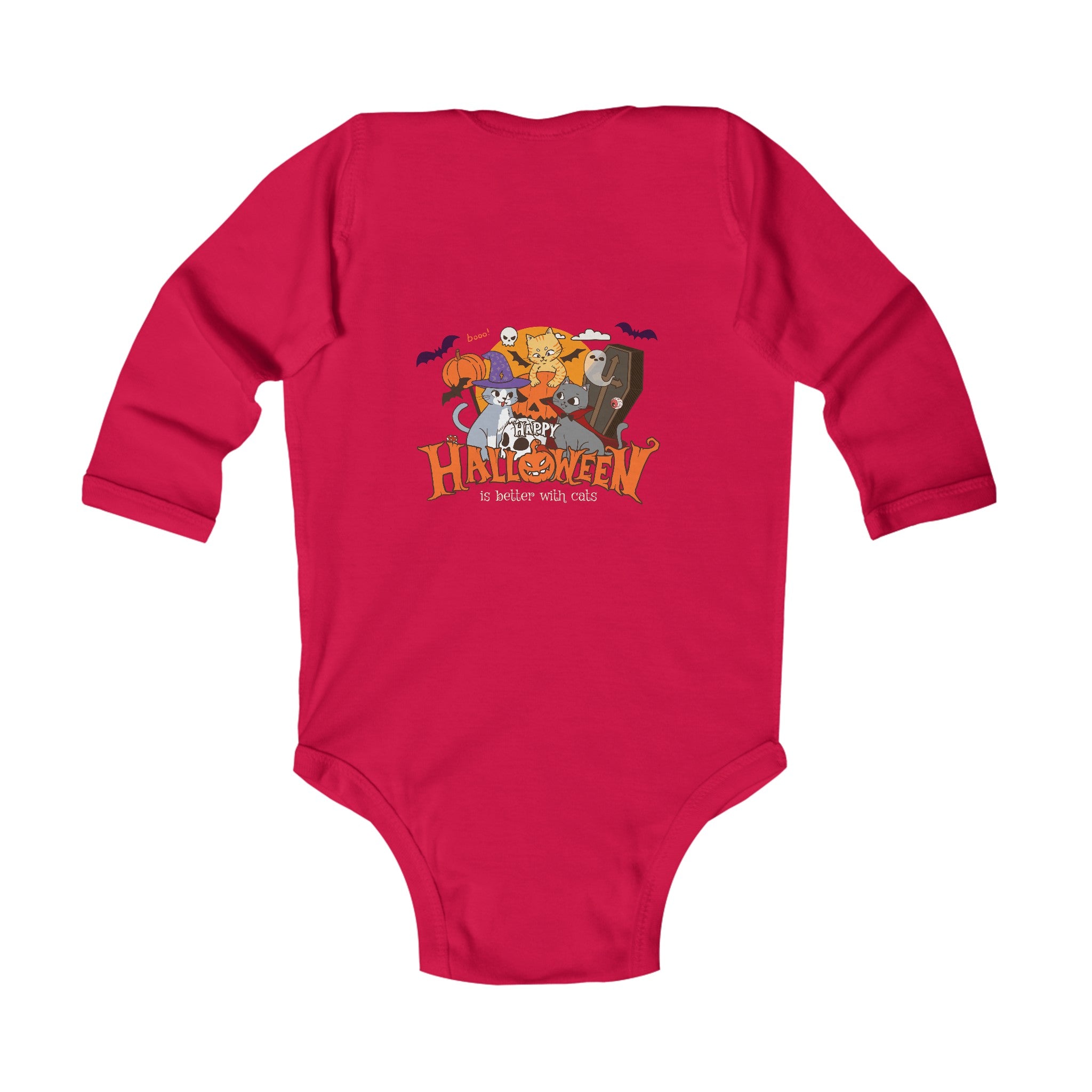 Halloween Trick or Treat with Cats | Infant Long Sleeve Bodysuit