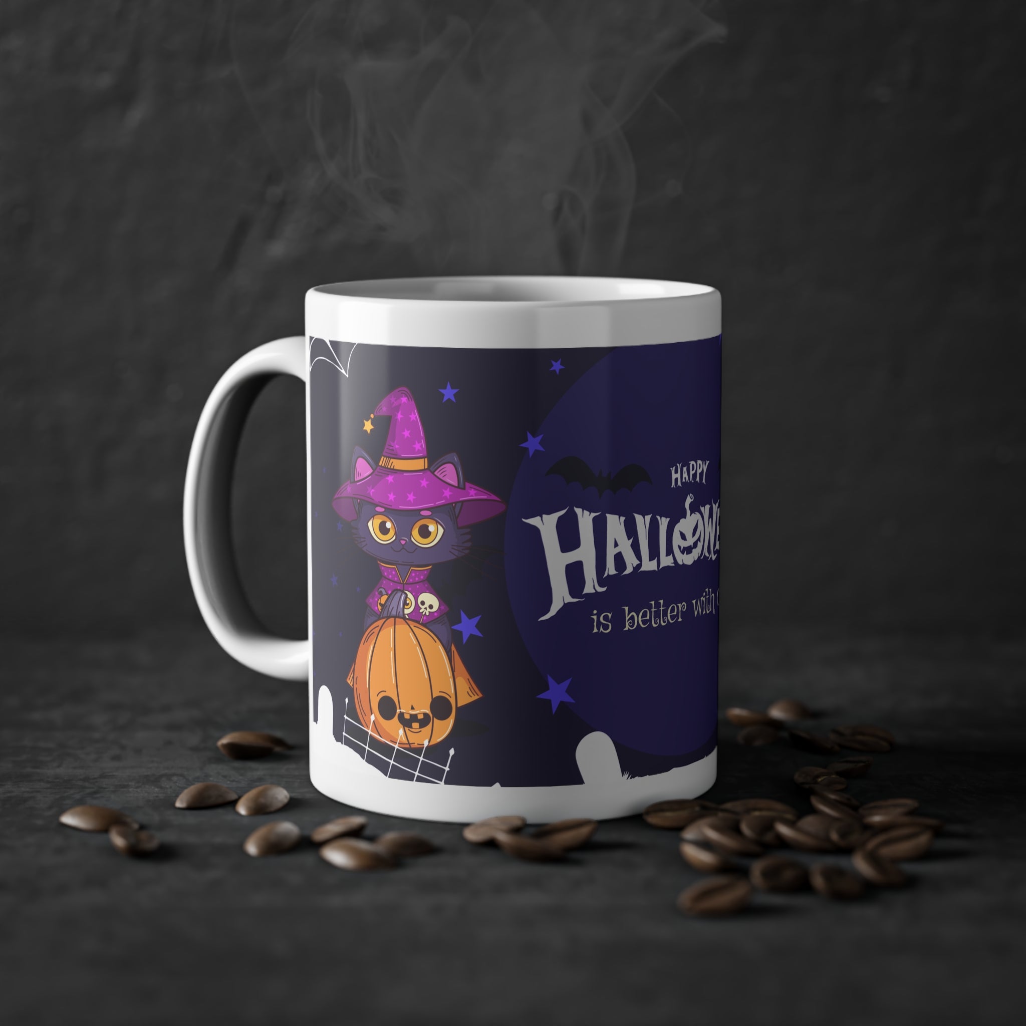 Happy Halloween with Witch's Cats | Standard Mug