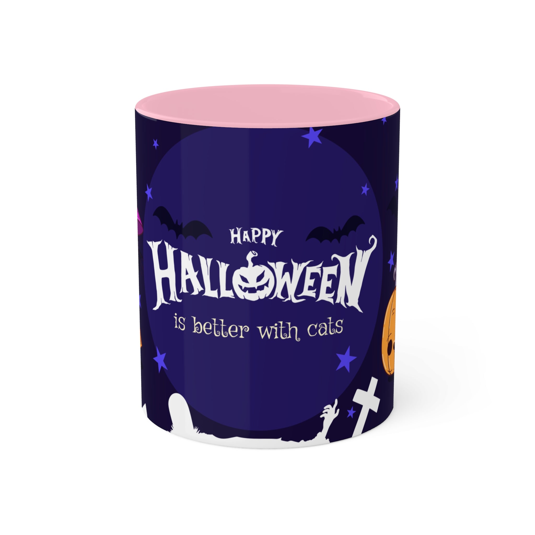 Happy Halloween with Witch's Cats | Colorful Mugs