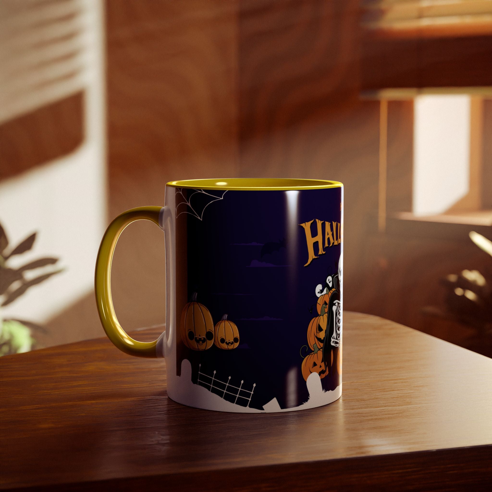 Halloween is Better with Skeleton | Two-Tone Coffee Mugs