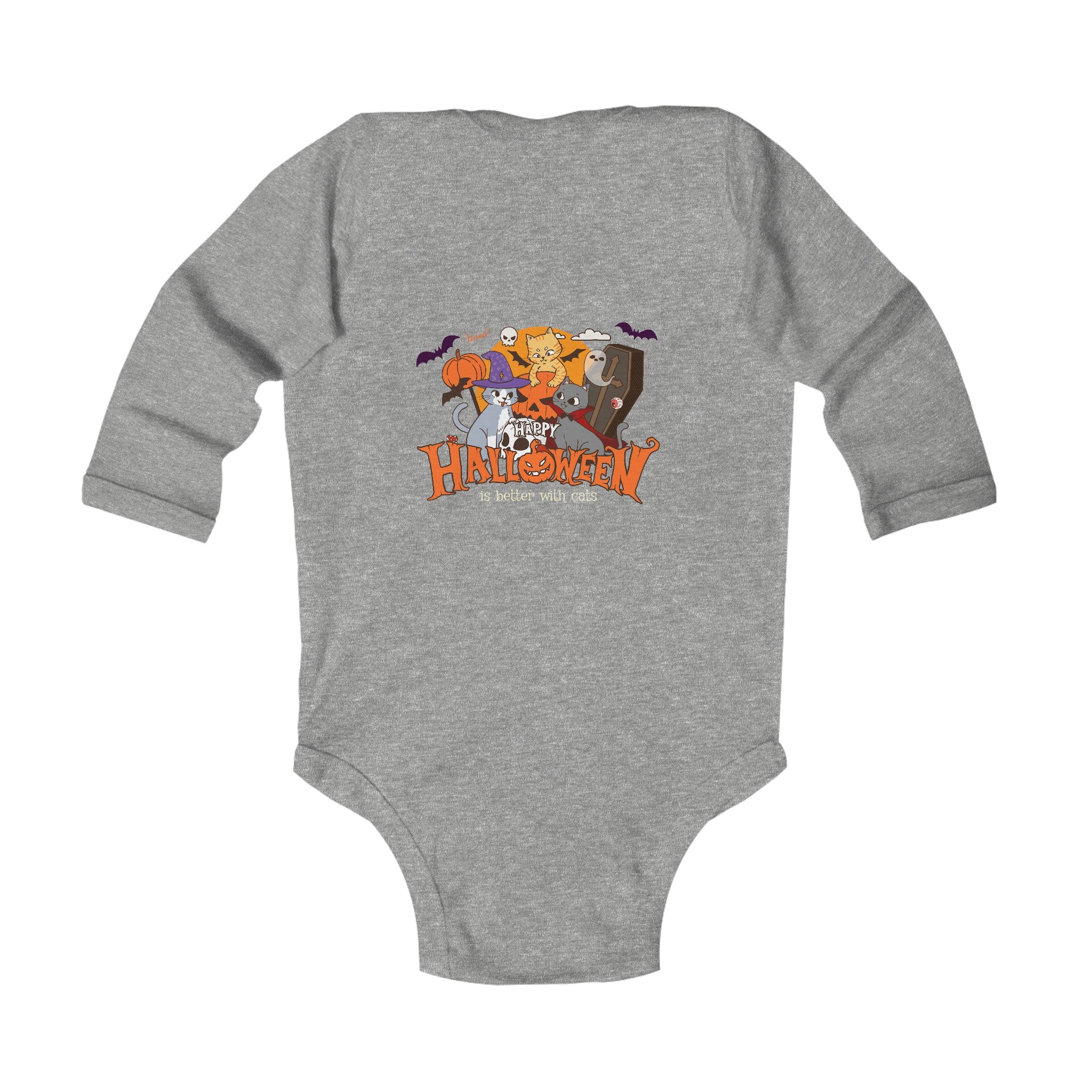Halloween Trick or Treat with Cats | Infant Long Sleeve Bodysuit