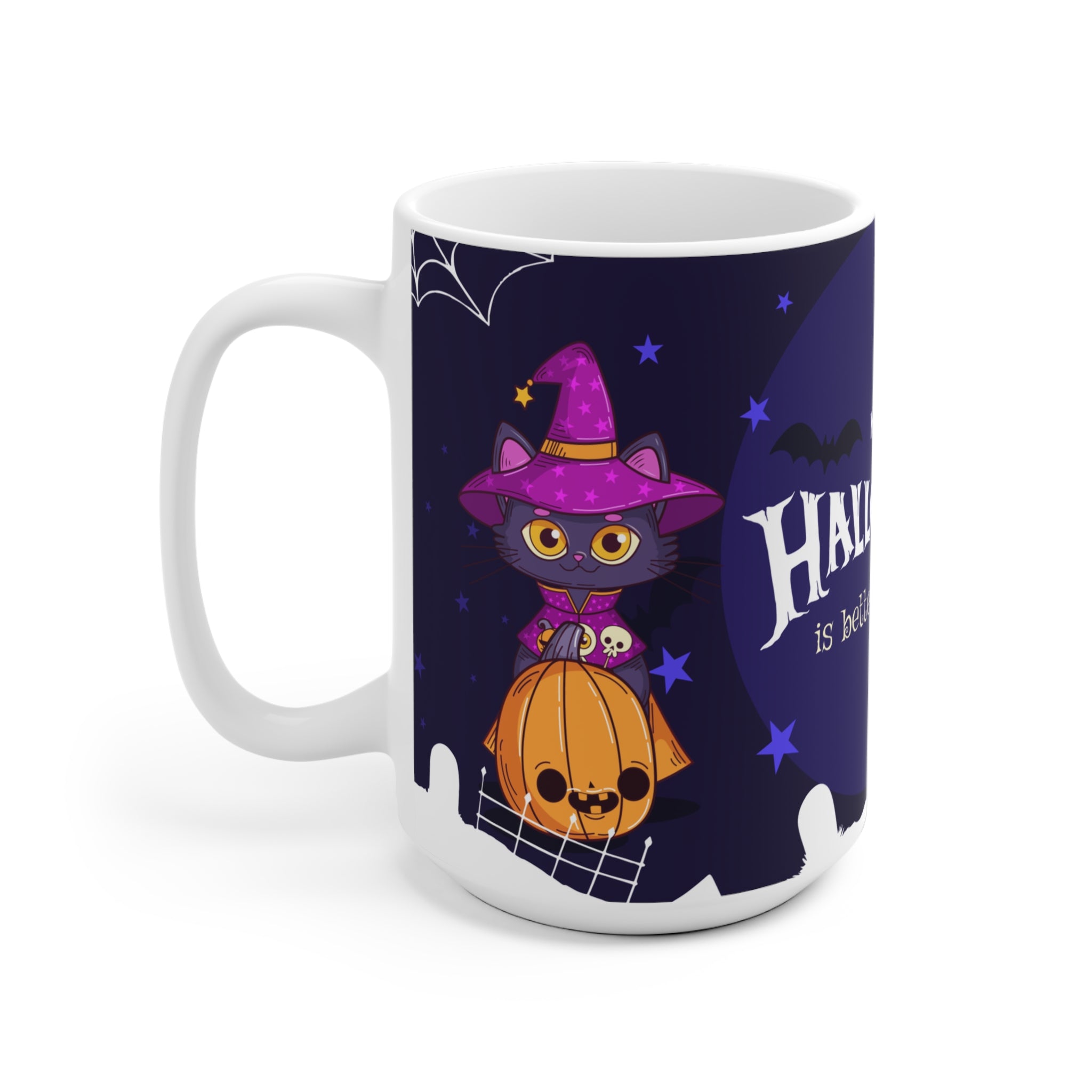 Happy Halloween with Witch's Cats | Ceramic Mug