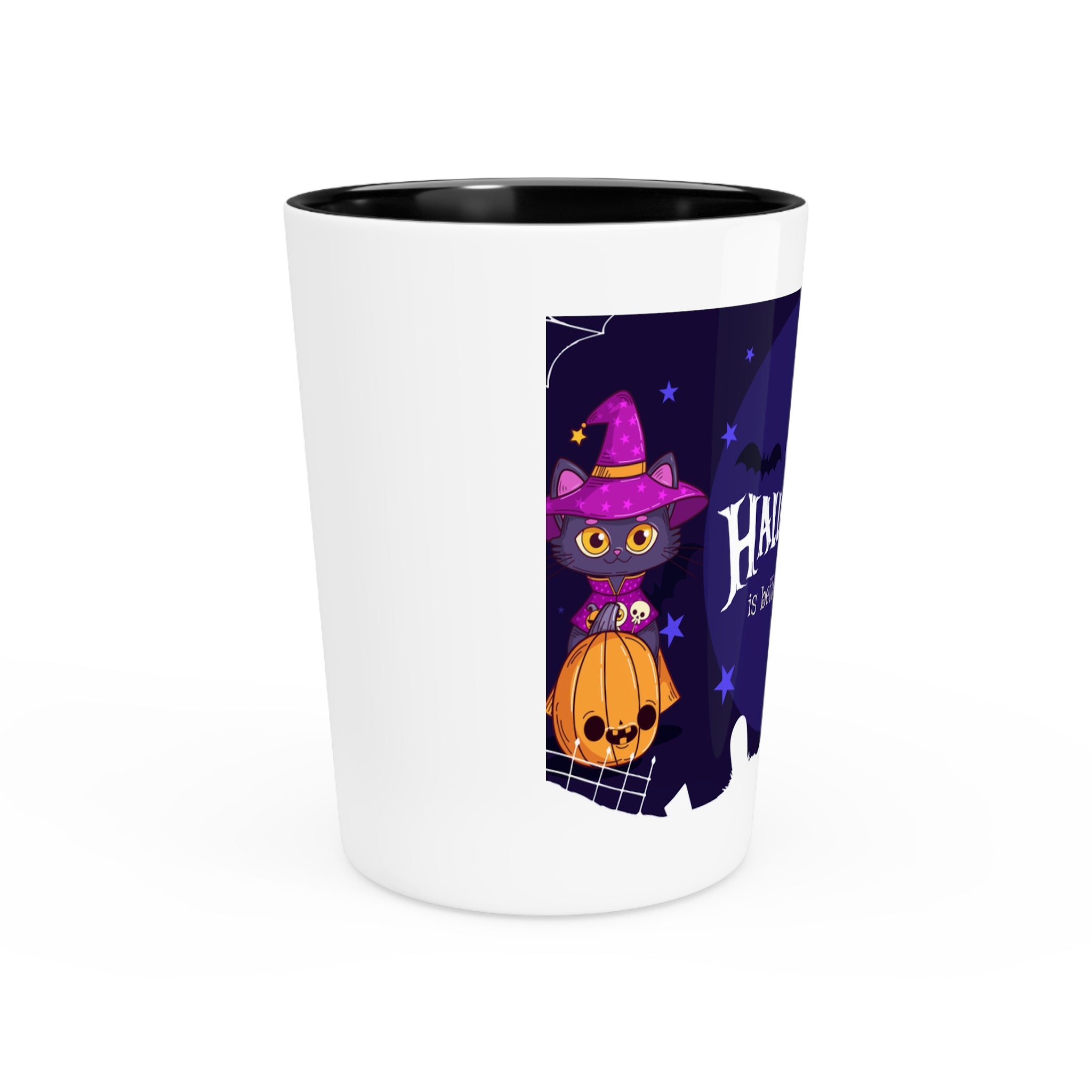 Happy Halloween with Witch's Cats | Shot Glass