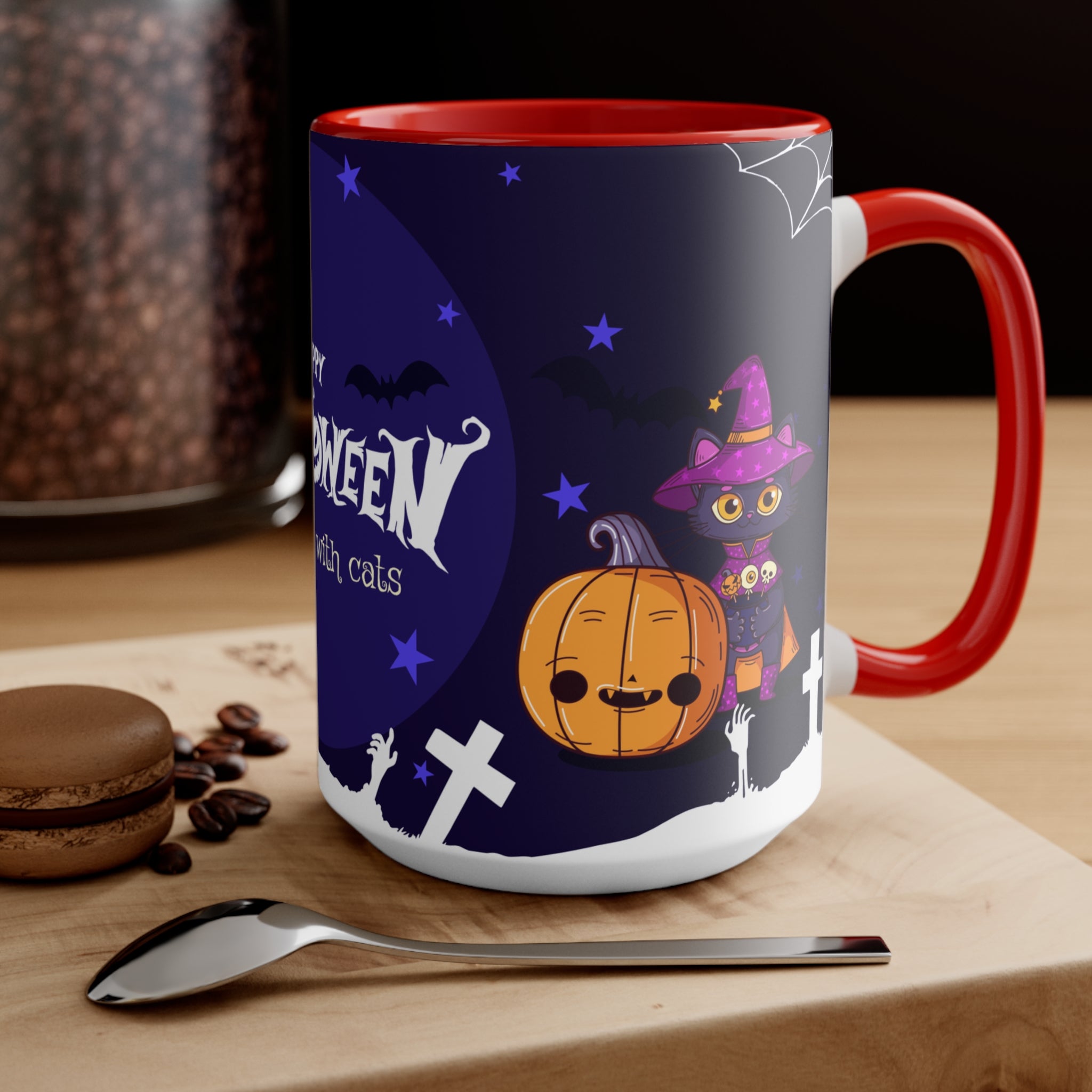 Happy Halloween with Witch's Cats | Accent Mugs