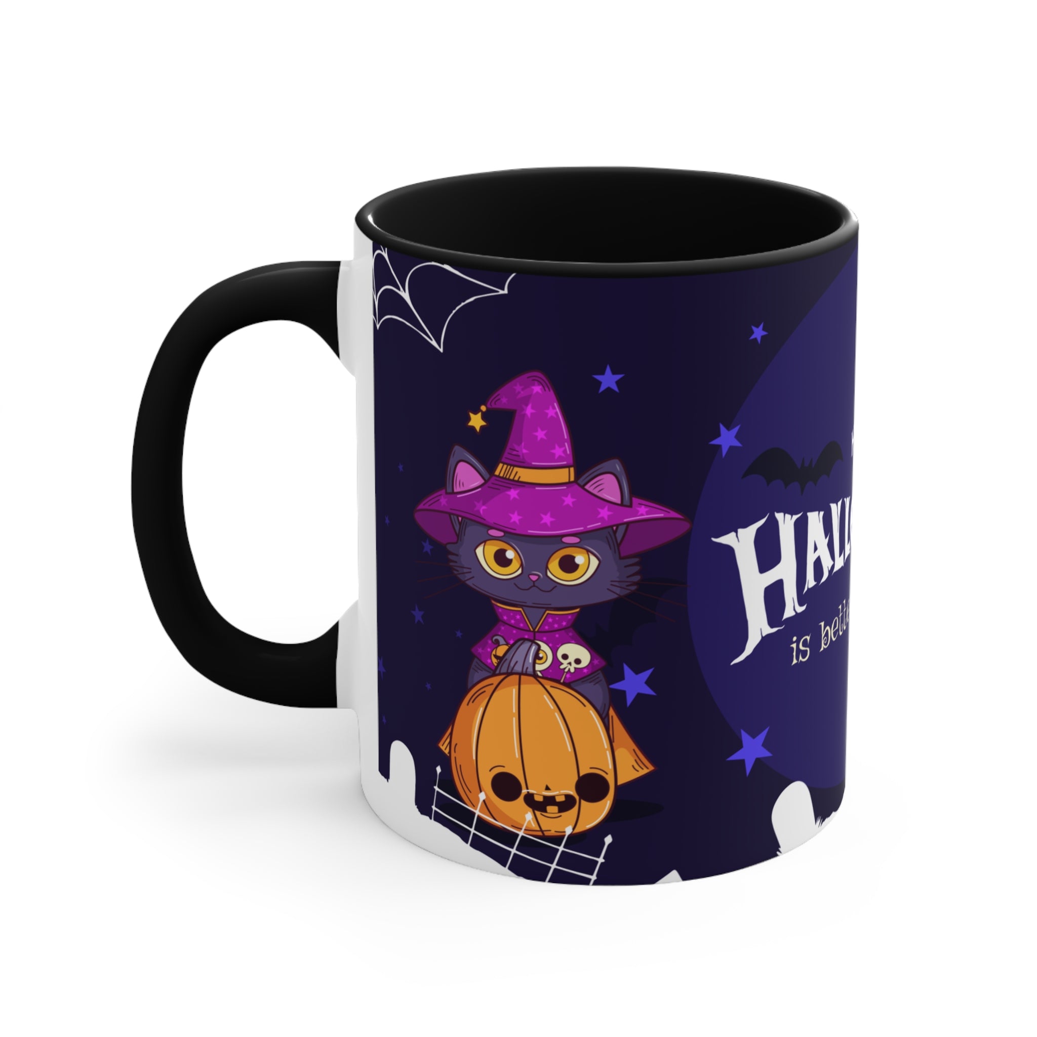 Happy Halloween with Witch's Cats | Colorful Accent Mugs