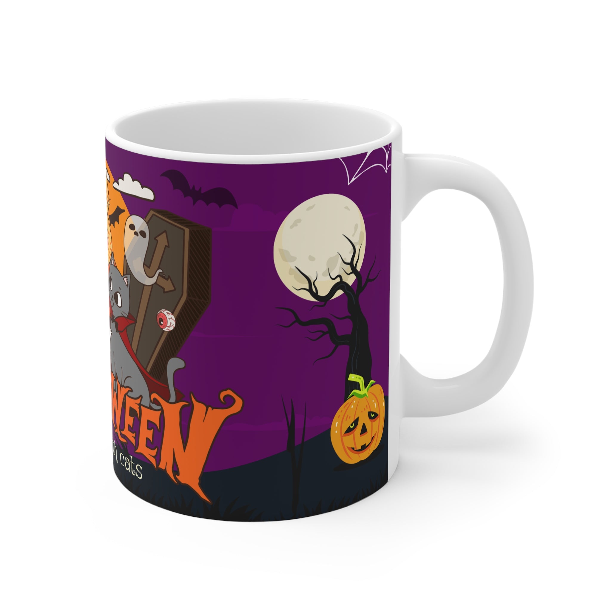 Happy Halloween is Better with Cats | White Mug