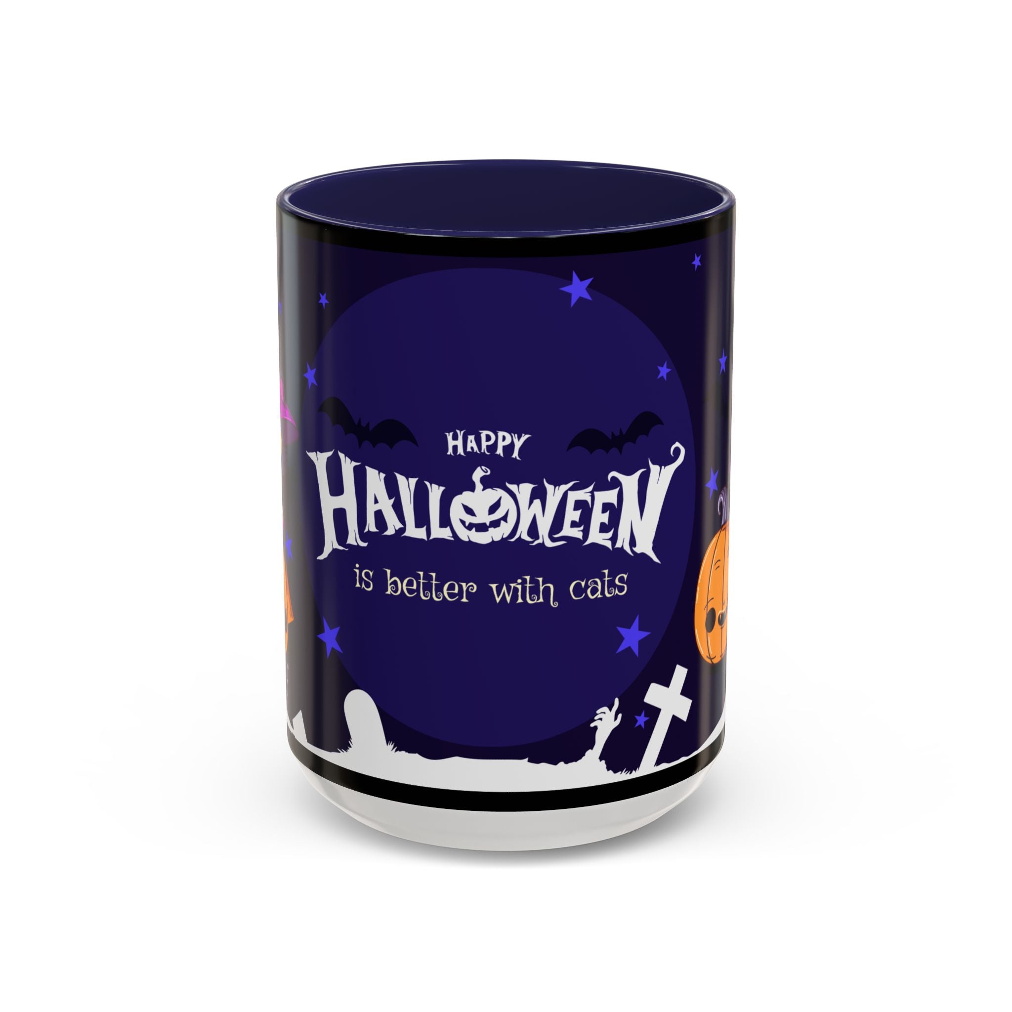 Happy Halloween with Witch's Cats | Accent Coffee Mug
