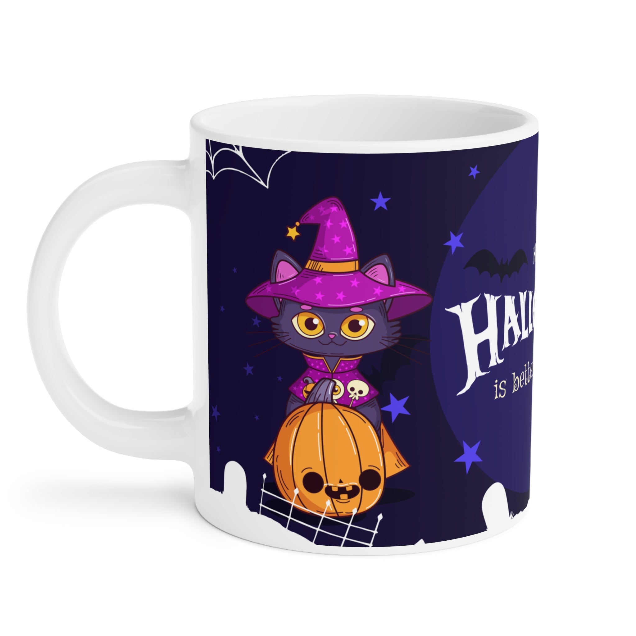 Happy Halloween with Witch's Cats | Ceramic Mugs
