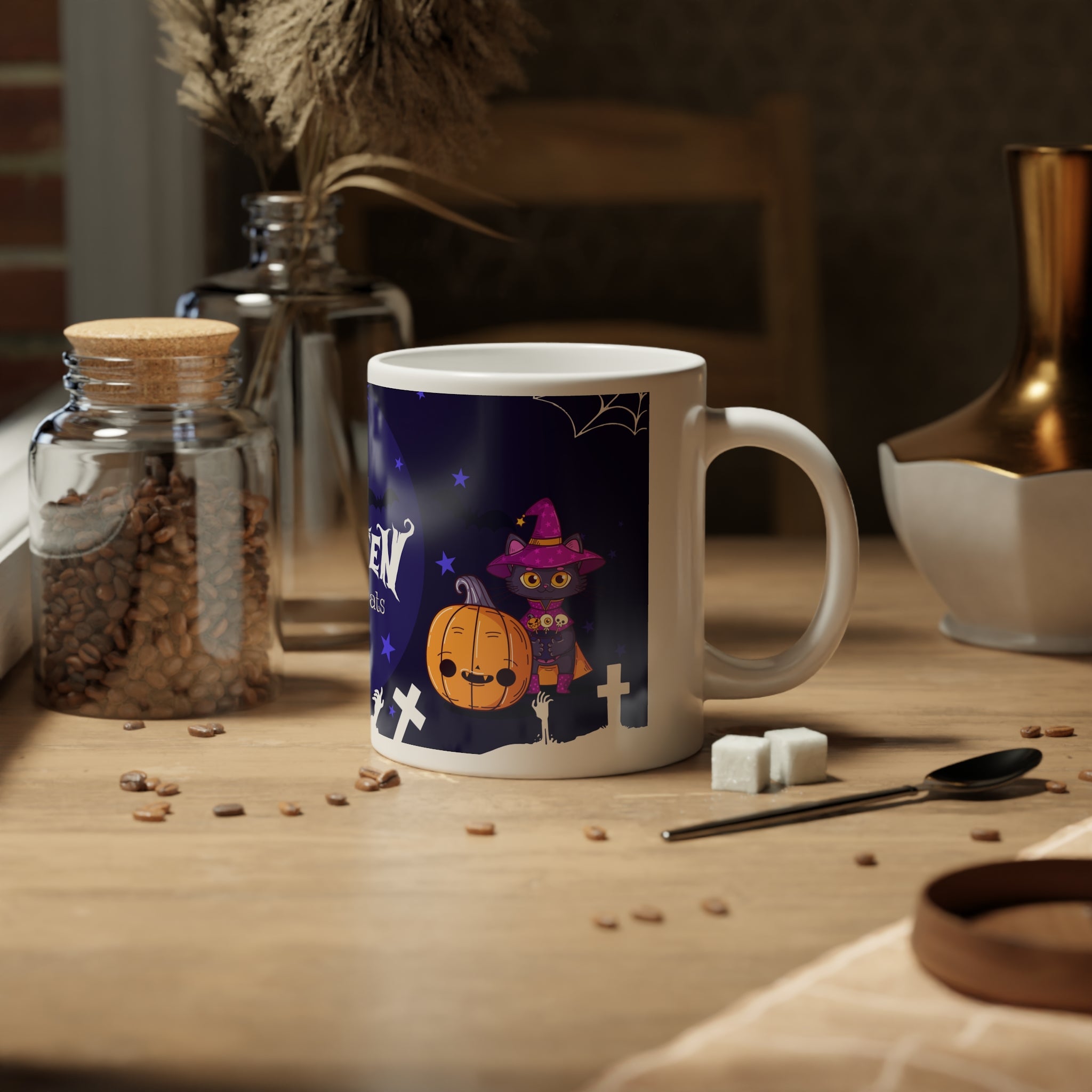 Happy Halloween with Witch's Cats | Jumbo Mug