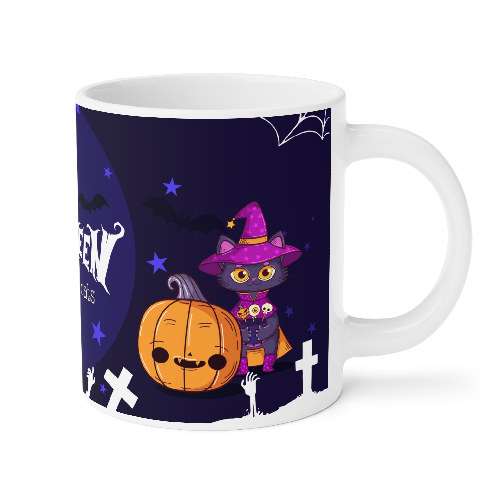 Happy Halloween with Witch's Cats | Ceramic Mugs