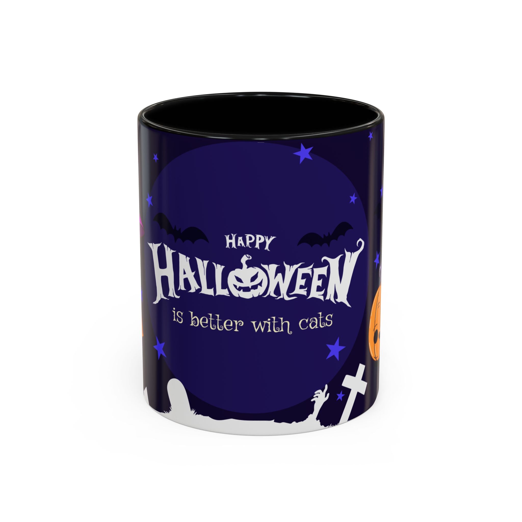 Happy Halloween with Witch's Cats | Accent Coffee Mug