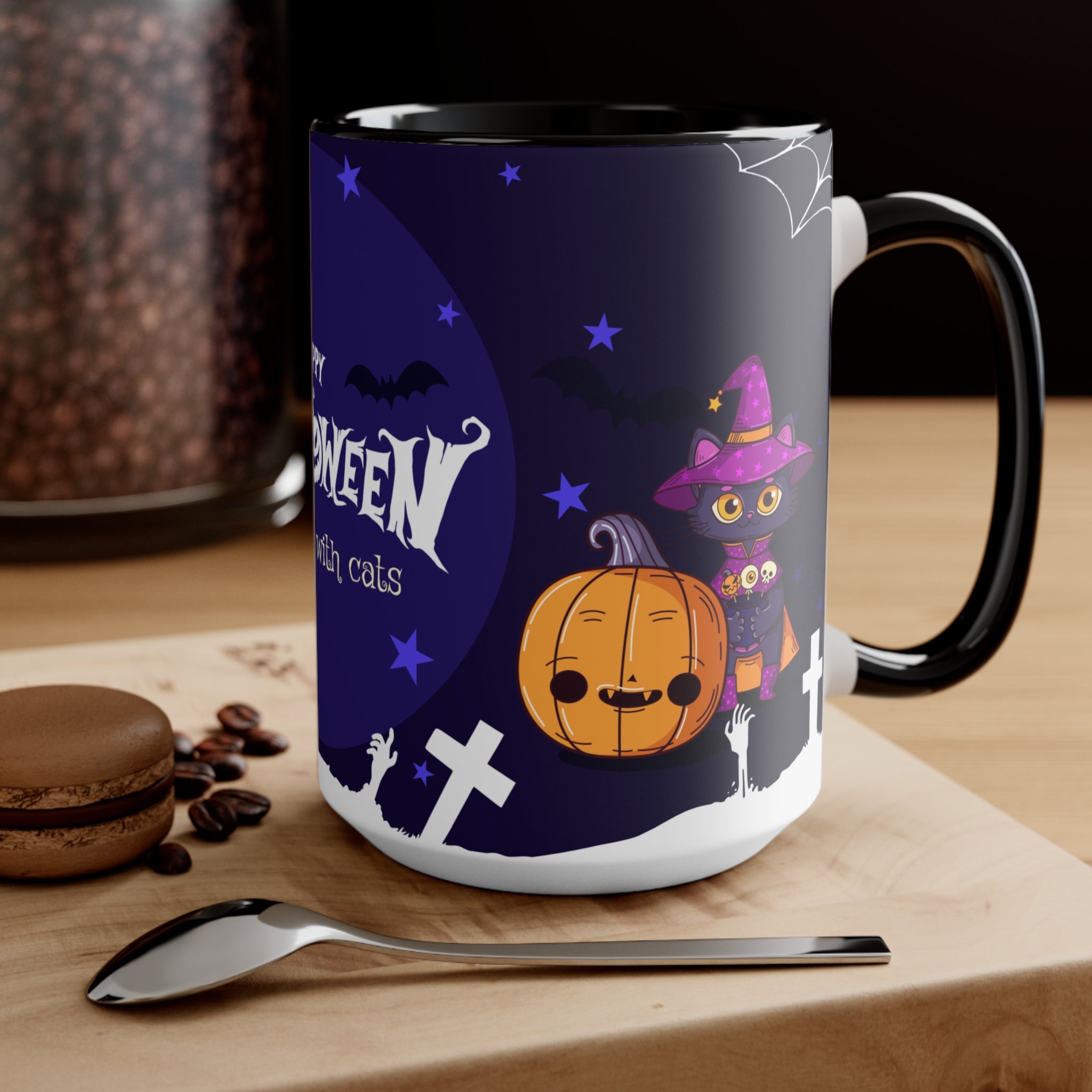 Happy Halloween with Witch's Cats | Accent Mugs