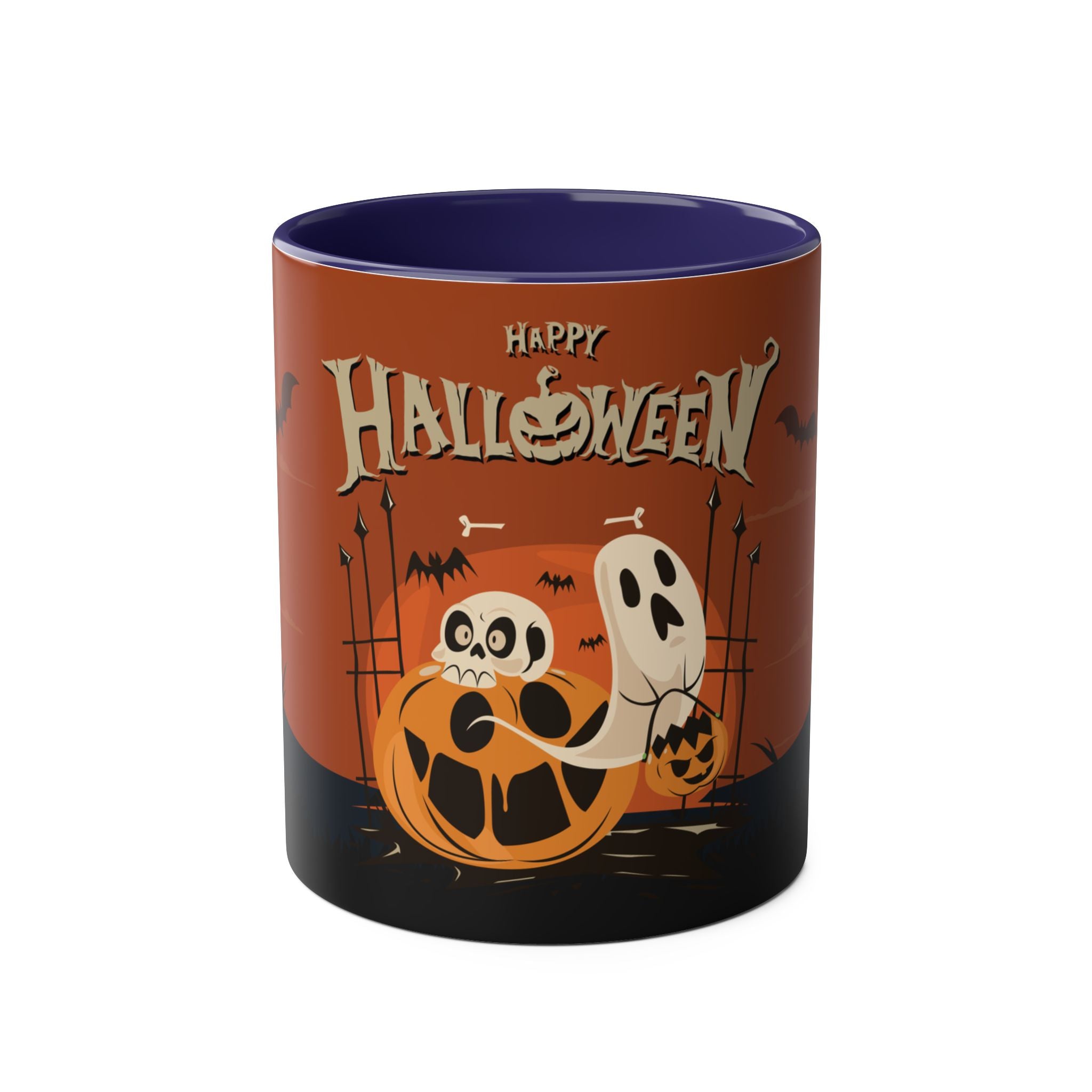 Happy Halloween with Pumpkin | Two-Tone Coffee Mugs