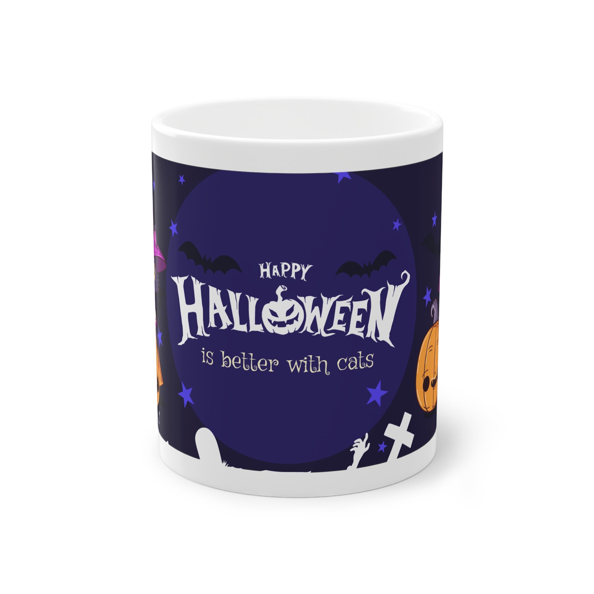 Happy Halloween with Witch's Cats | Standard Mug