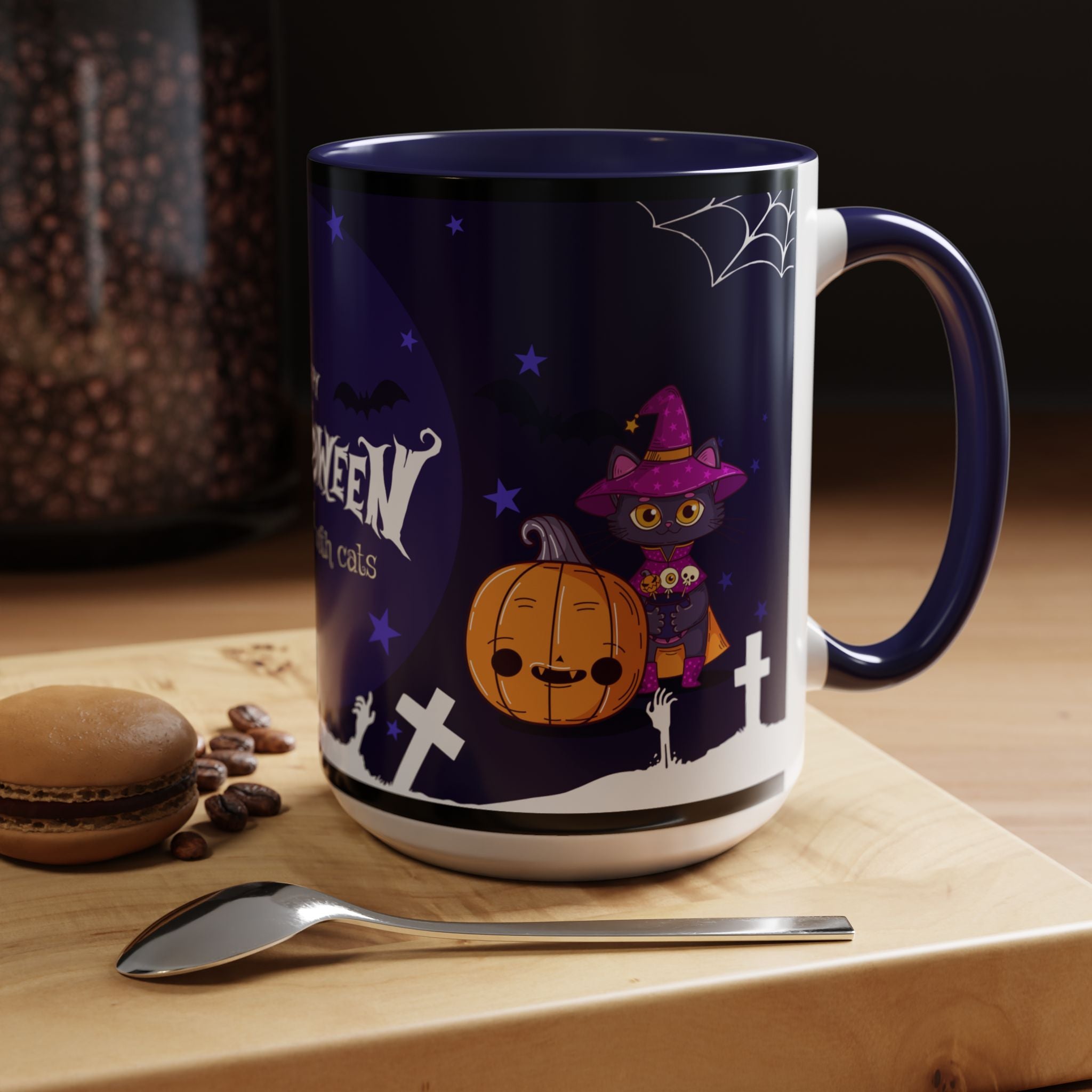 Happy Halloween with Witch's Cats | Accent Coffee Mug