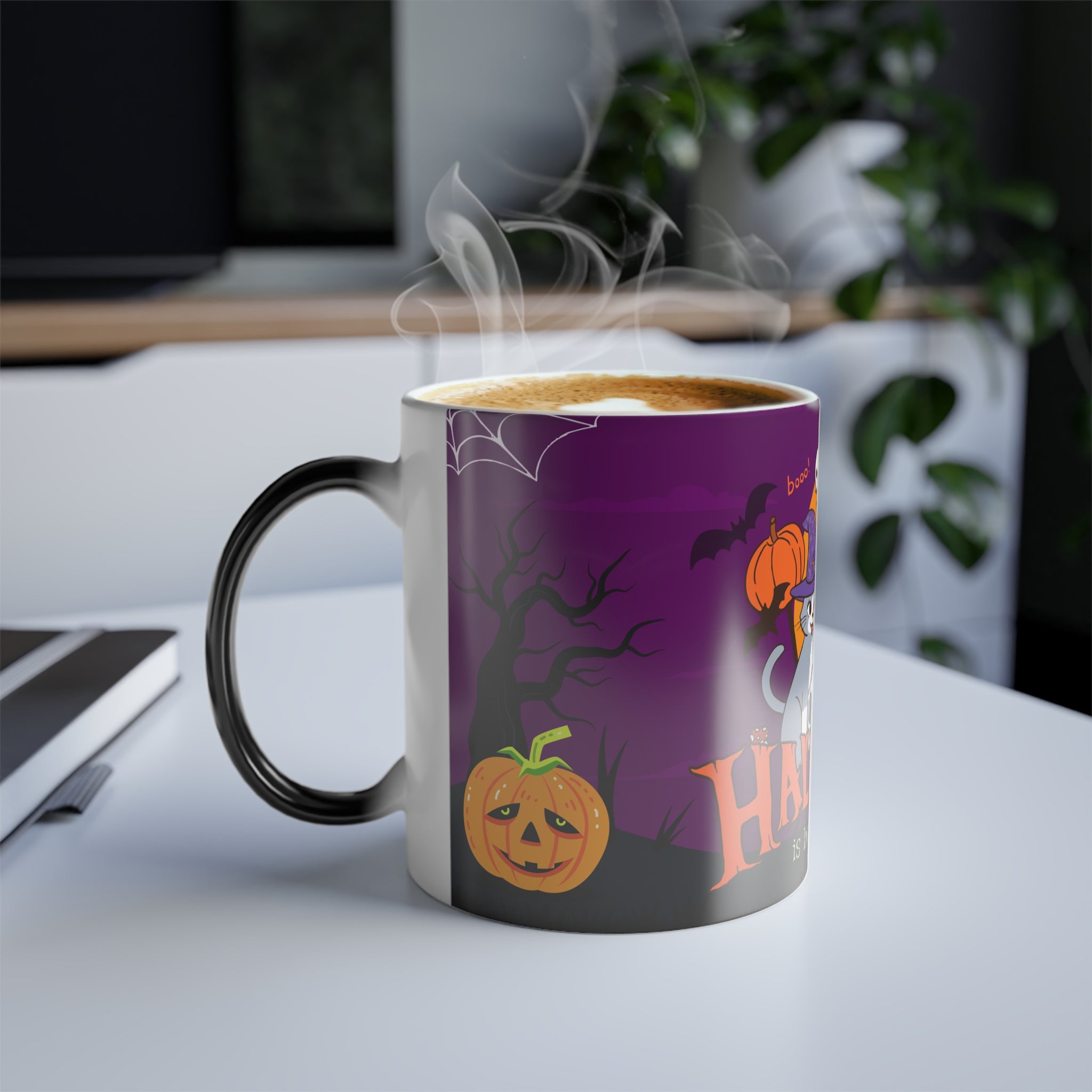 Happy Halloween is Better with Cats | Color Morphing Mug
