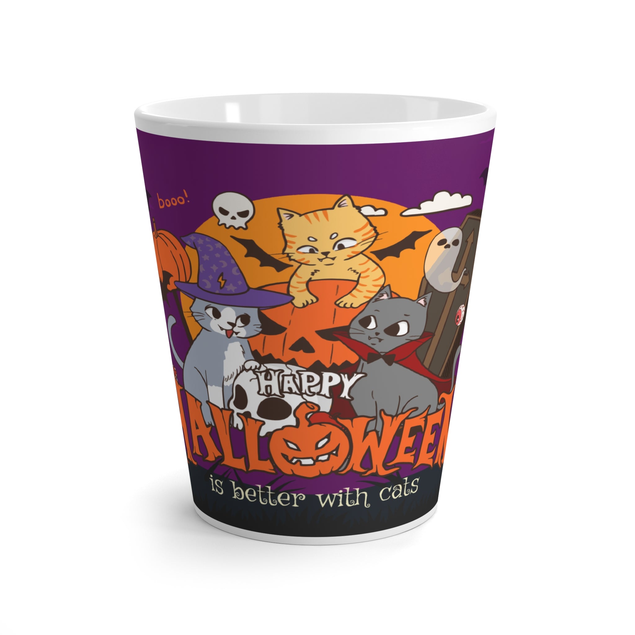 Happy Halloween is Better with Cats | Latte Mug