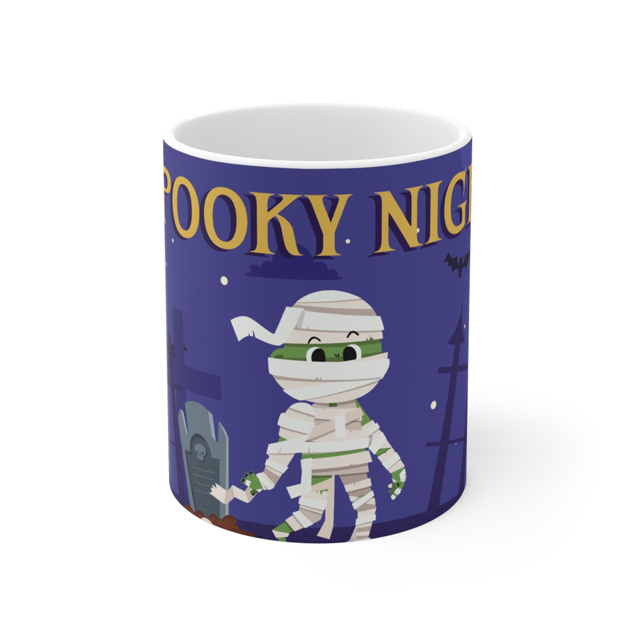 Spooky Night with Mummy in Graveyard | Halloween | Mug