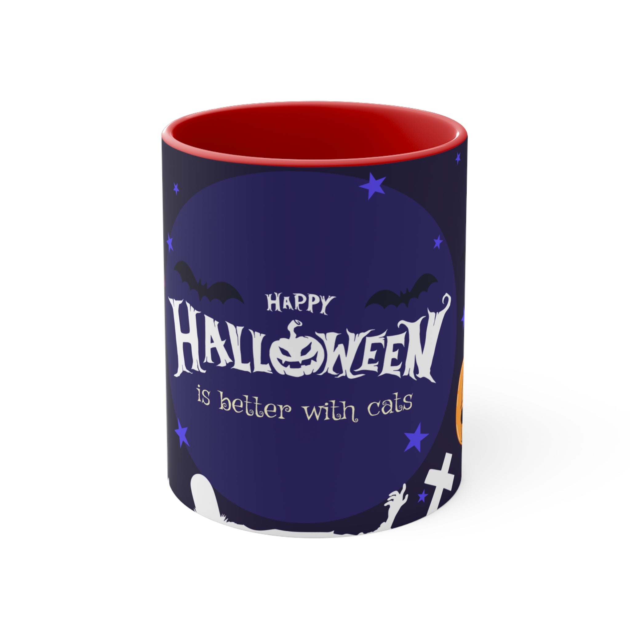 Happy Halloween with Witch's Cats | Colorful Accent Mugs