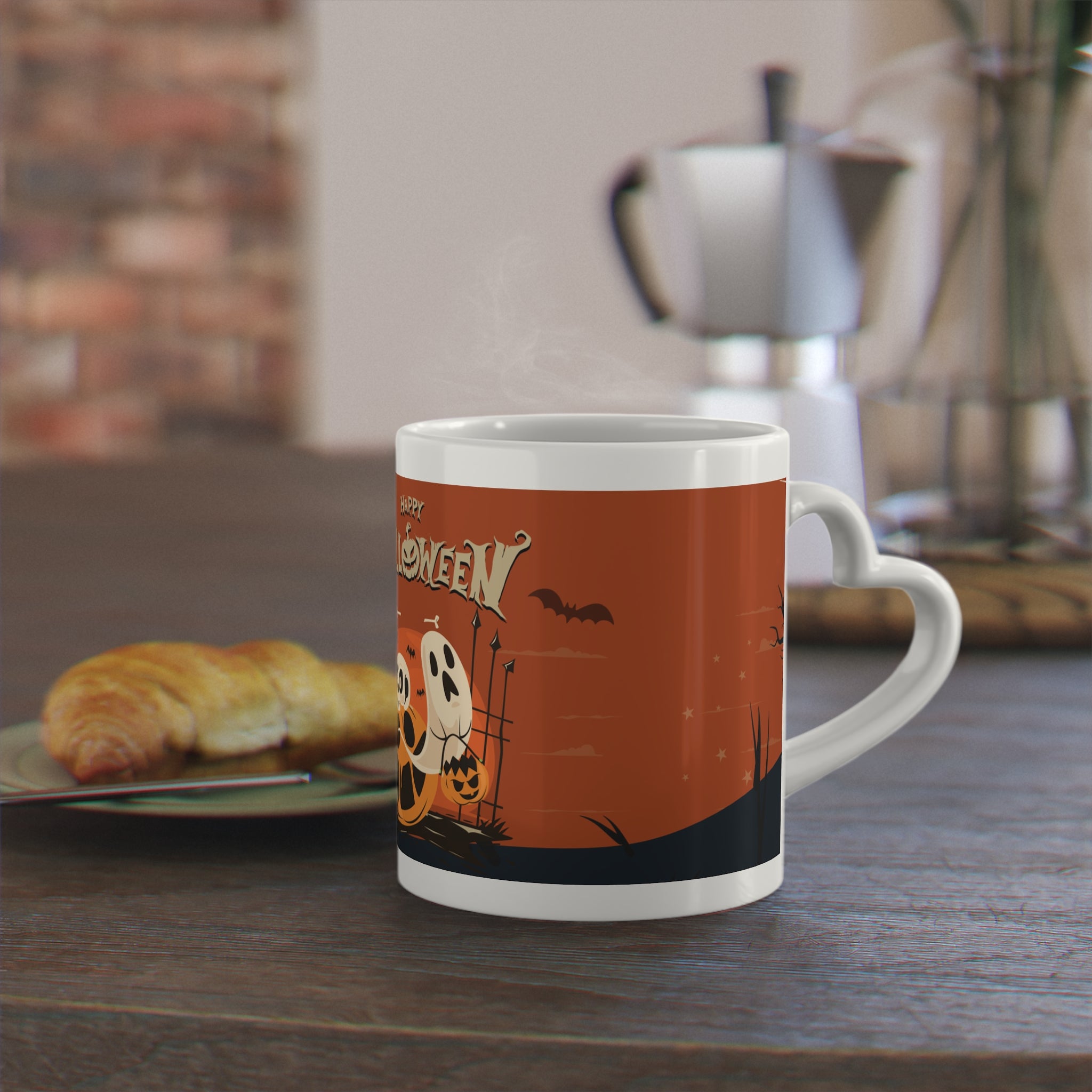 Happy Halloween with Pumpkin | Heart-Shaped Mug