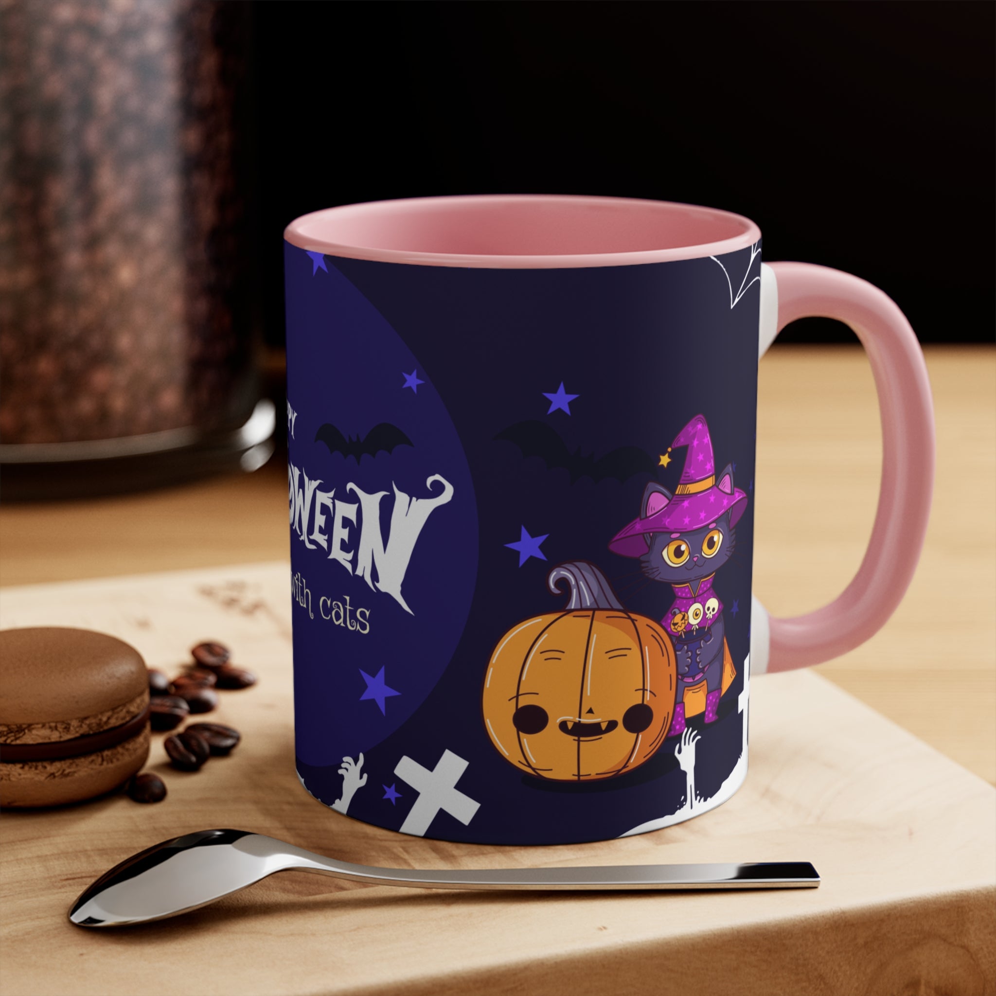 Happy Halloween with Witch's Cats | Accent Mugs