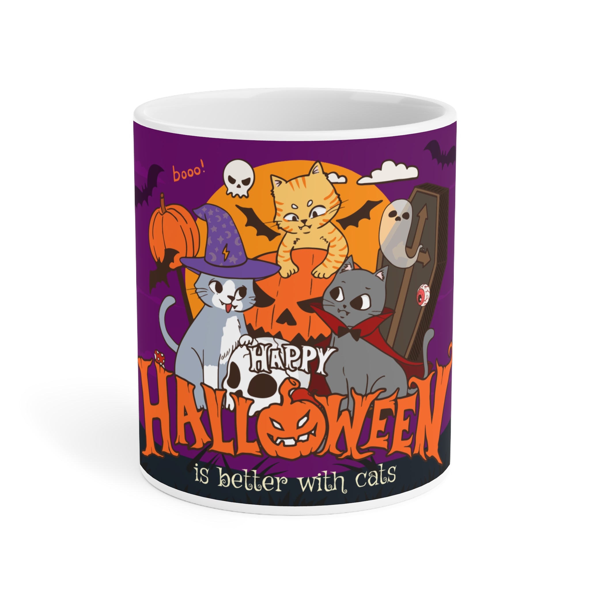 Happy Halloween is Better with Cats | Ceramic Mugs