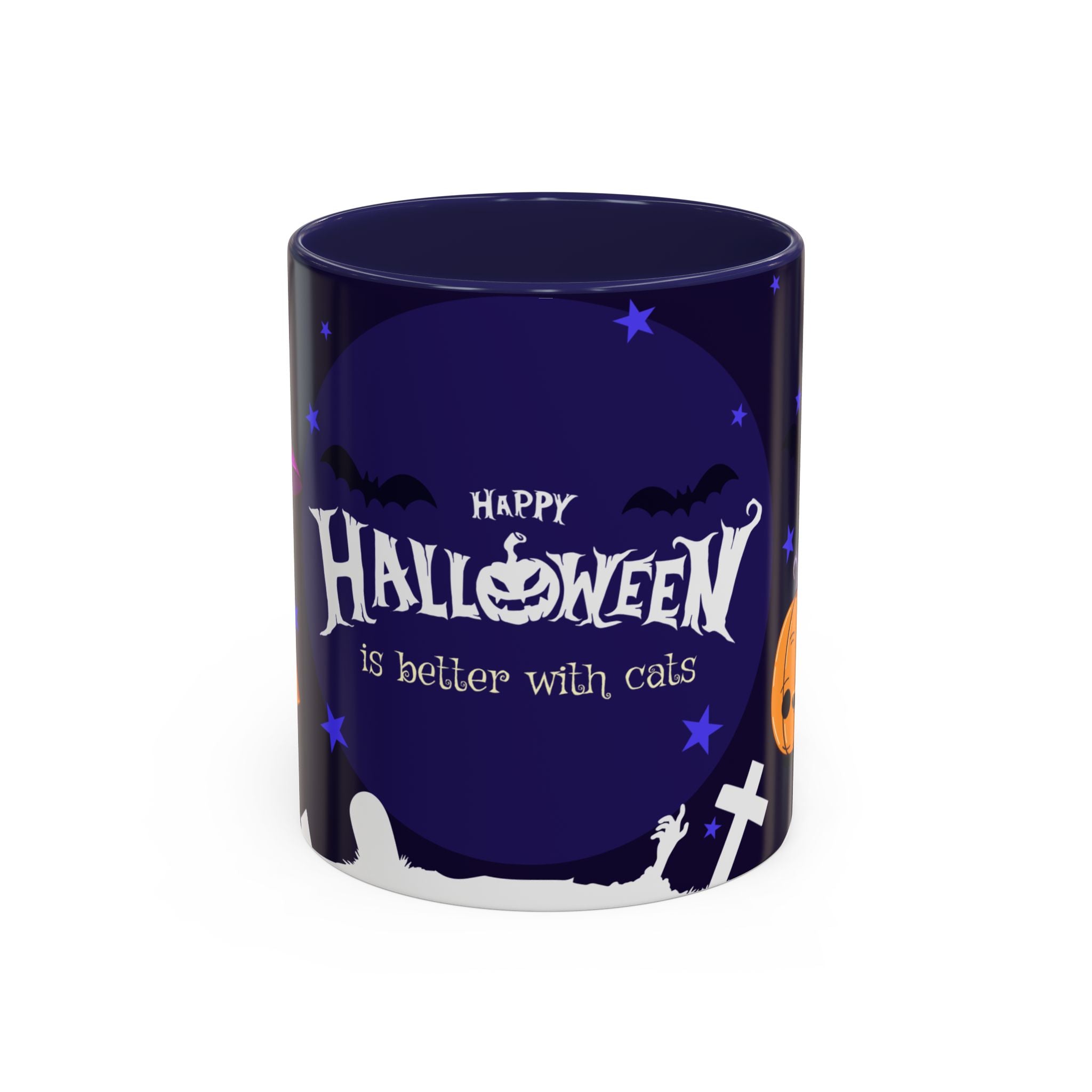 Happy Halloween with Witch's Cats | Accent Coffee Mug