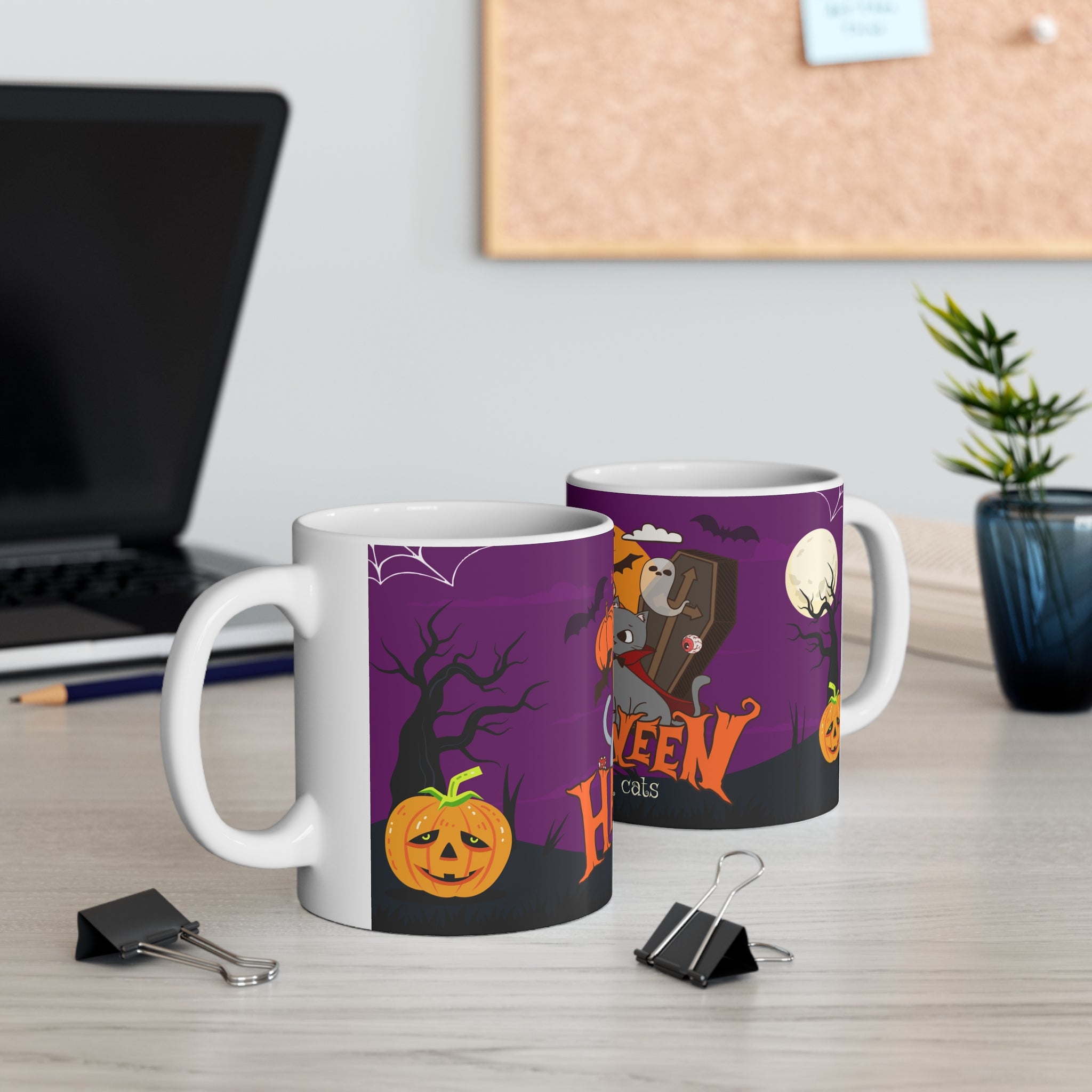 Happy Halloween is Better with Cats | Ceramic Coffee Cups