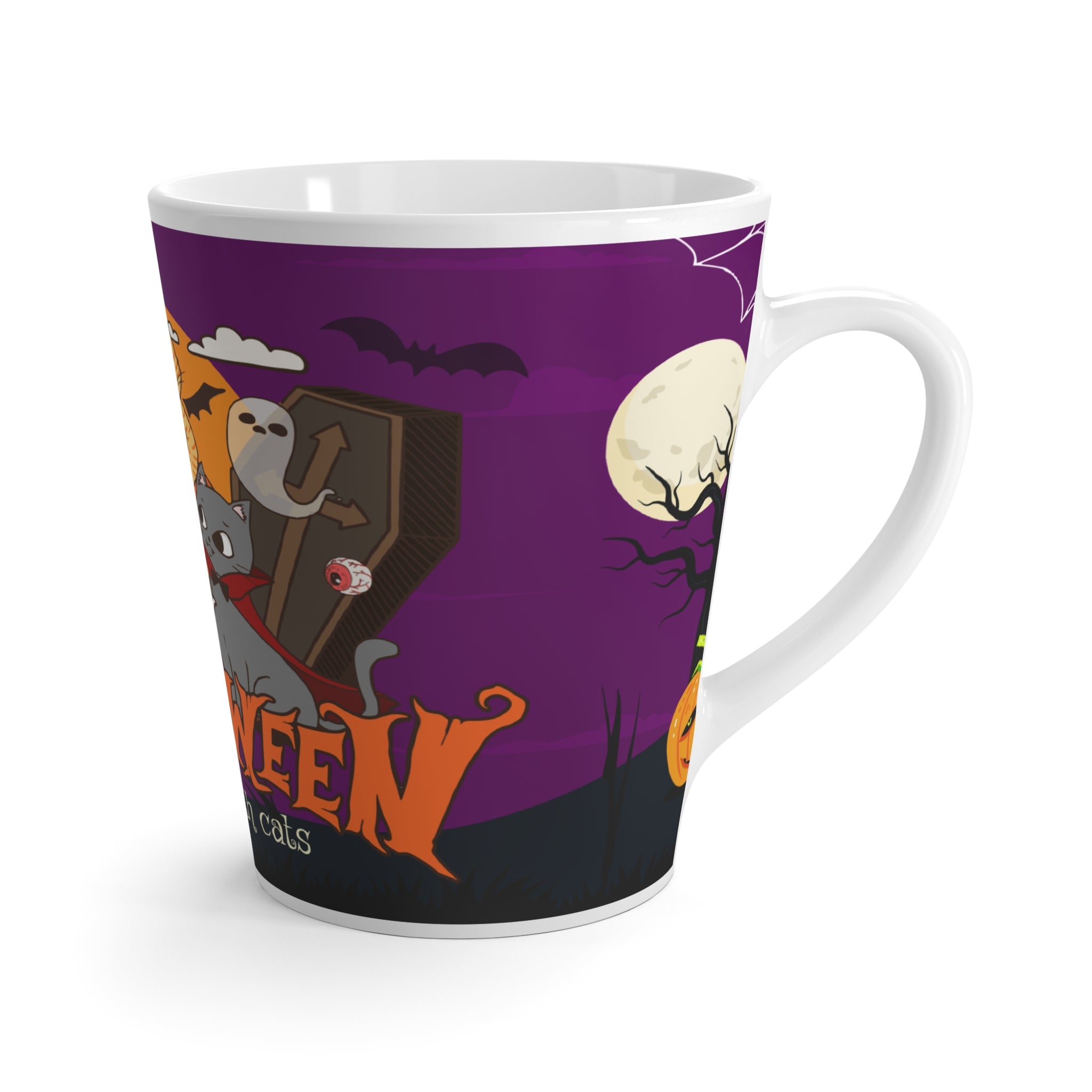 Happy Halloween is Better with Cats | Latte Mug