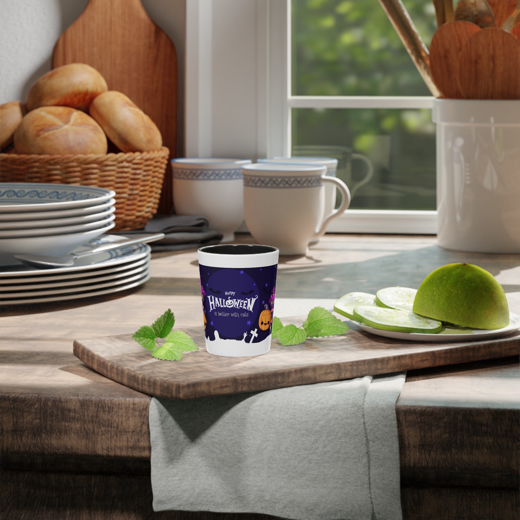 Happy Halloween with Witch's Cats | Shot Glass