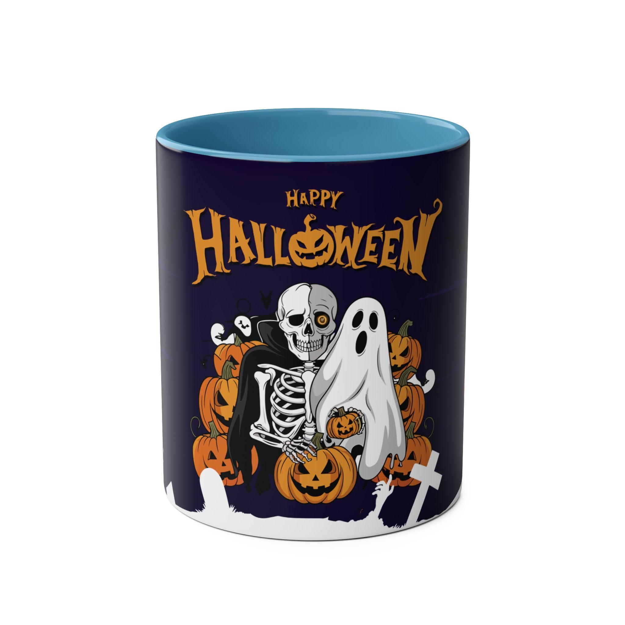 Halloween is Better with Skeleton | Two-Tone Coffee Mugs