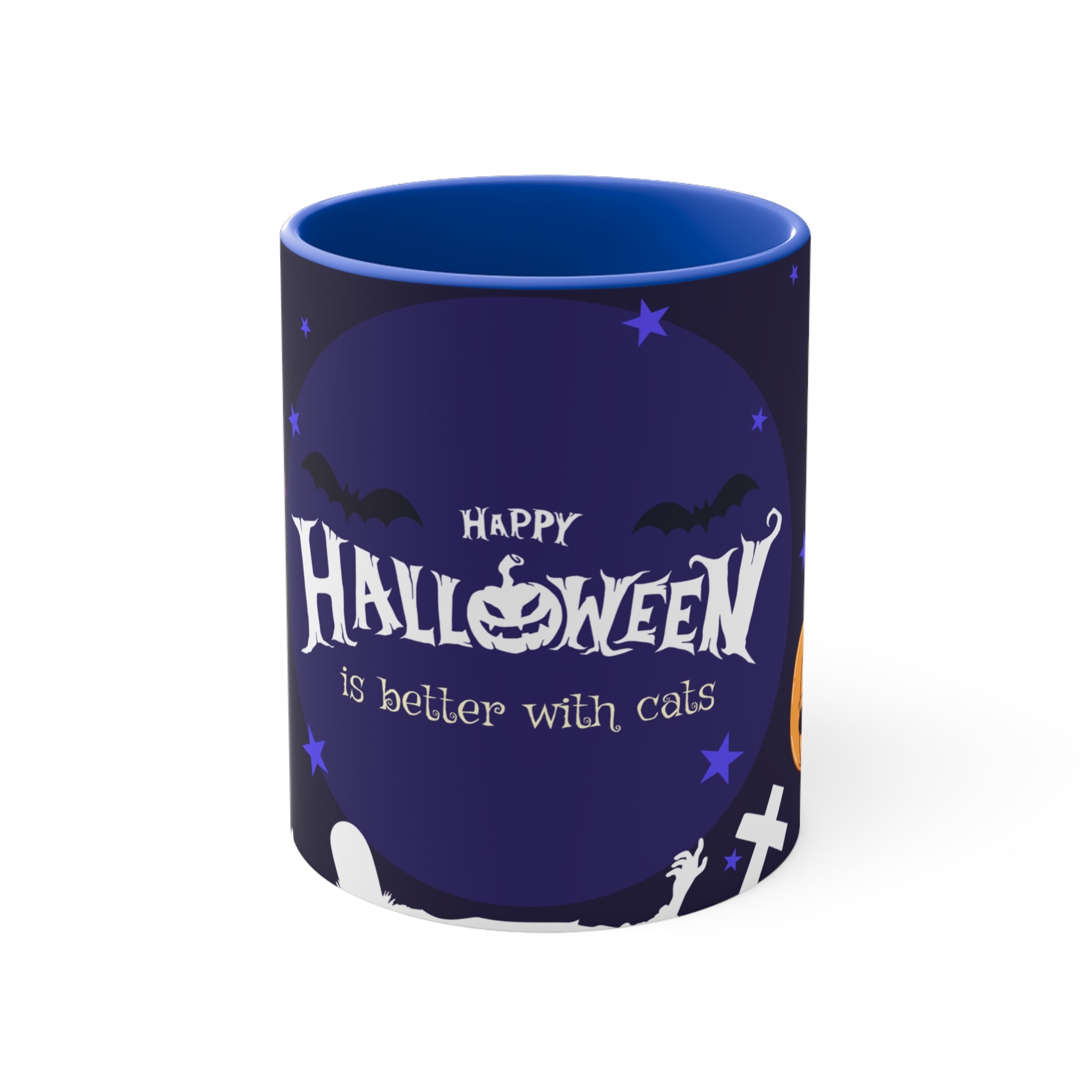 Happy Halloween with Witch's Cats | Colorful Accent Mugs