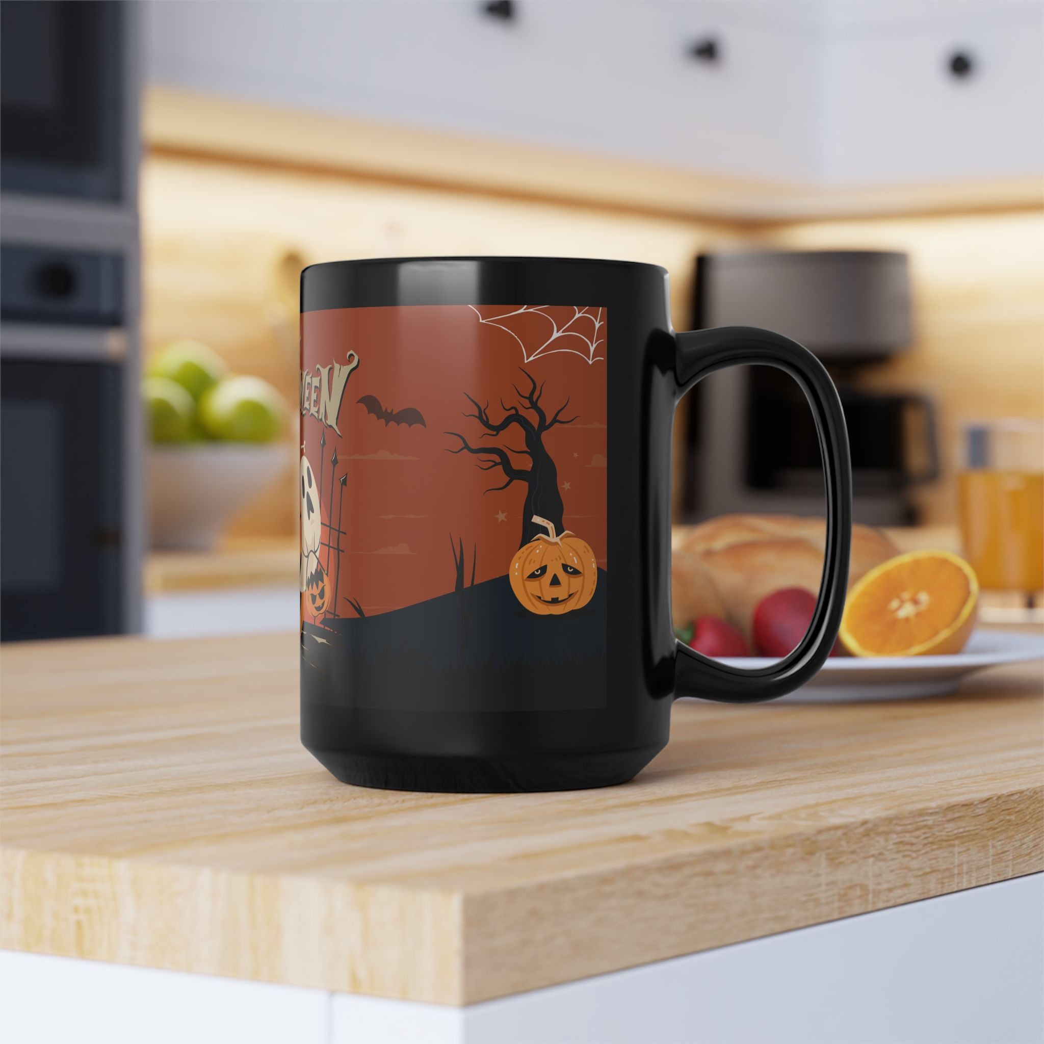 Happy Halloween with Pumpkin | Black Mug