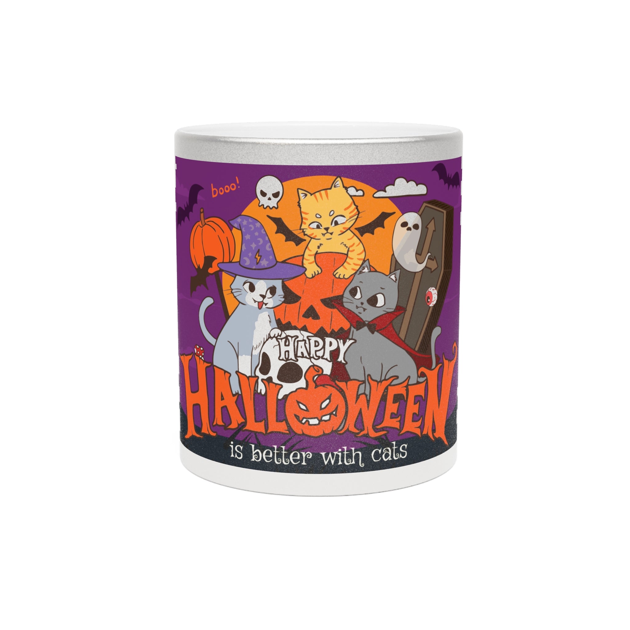 Happy Halloween is Better with Cats | Metallic Mug