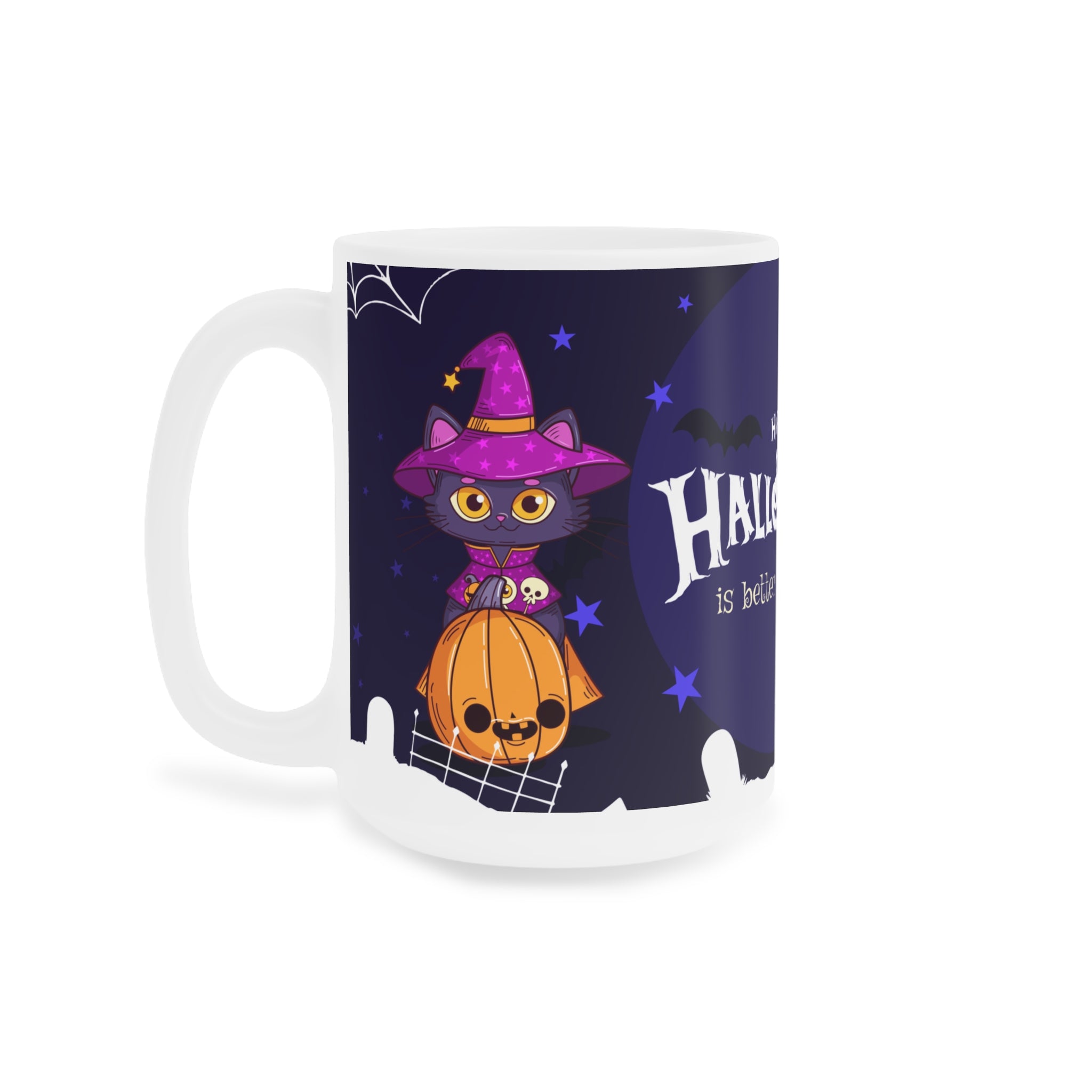 Happy Halloween with Witch's Cats | Ceramic Mugs