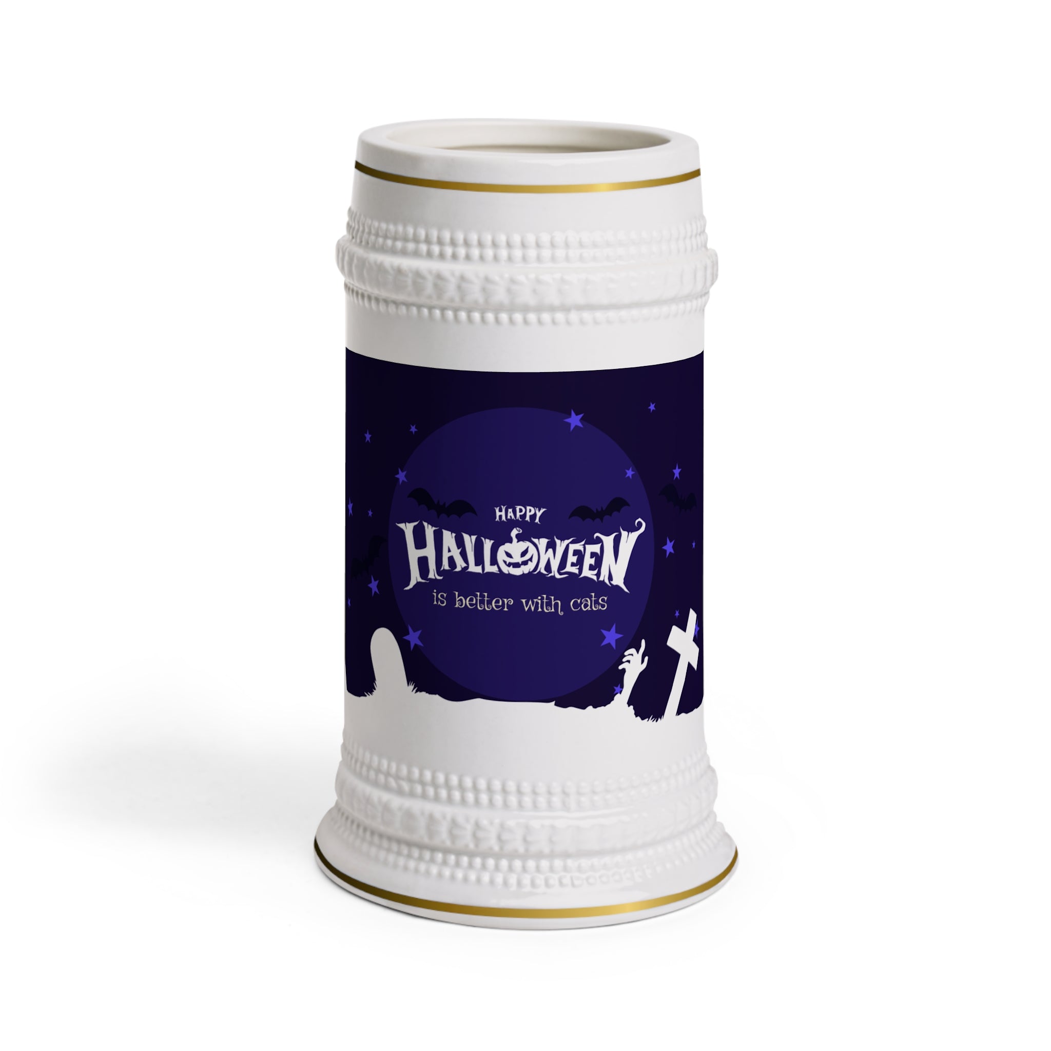 Happy Halloween with Witch's Cats | Stein Mug