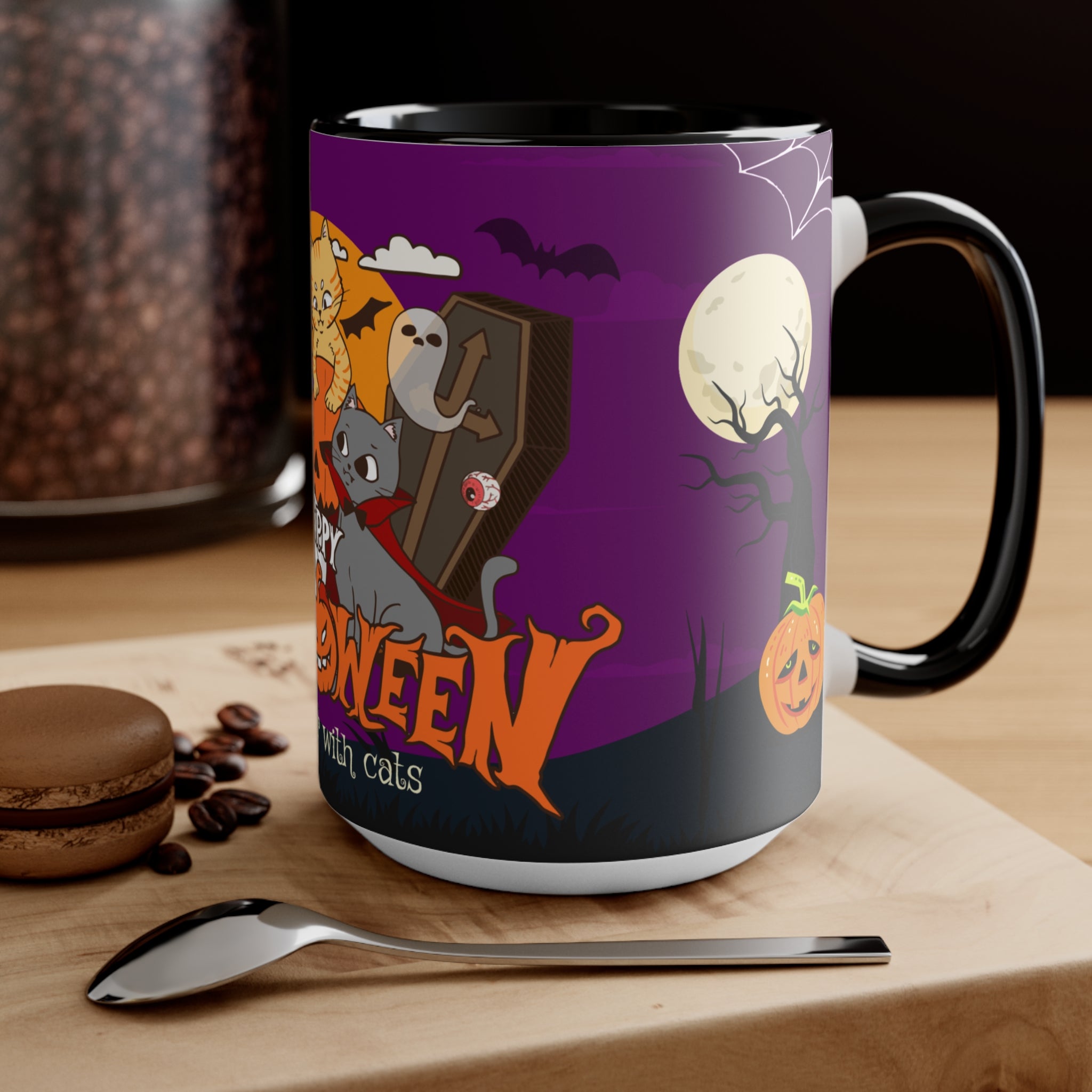 Happy Halloween is Better with Cats | Accent Mugs