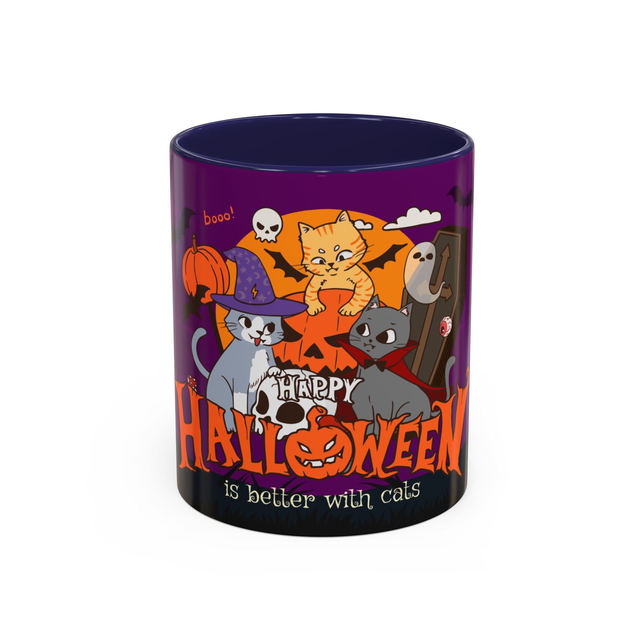 Happy Halloween is Better with Cats | Accent Coffee Mug