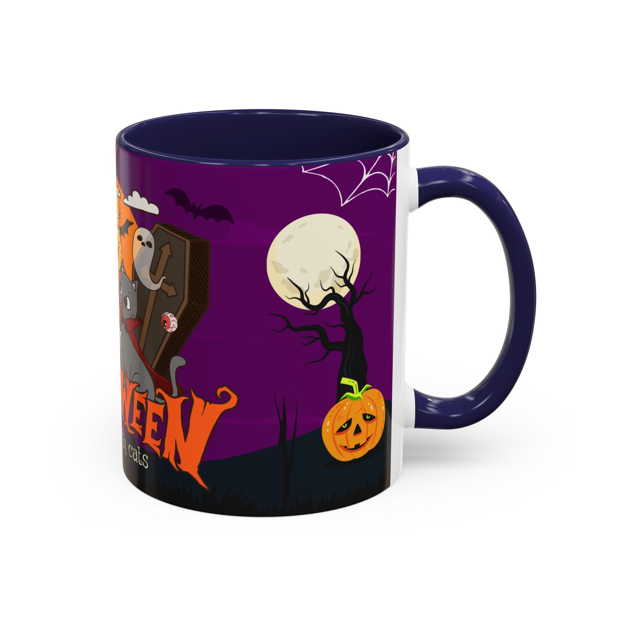 Happy Halloween is Better with Cats | Accent Coffee Mug