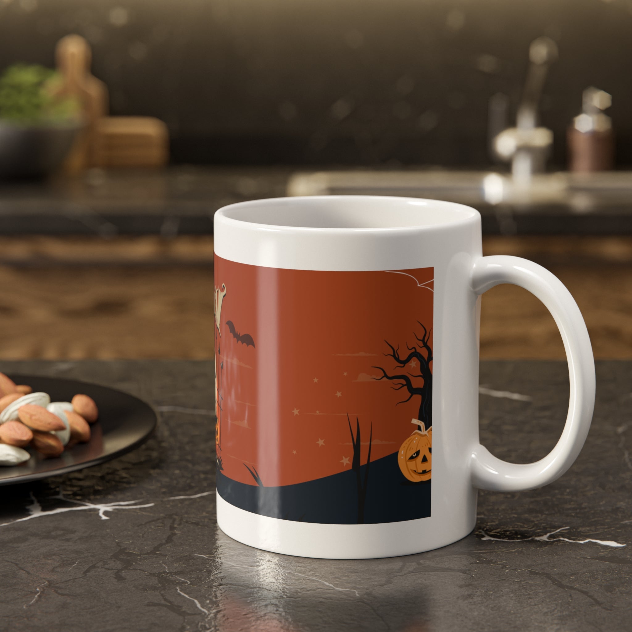 Happy Halloween with Pumpkin | White Ceramic Mug
