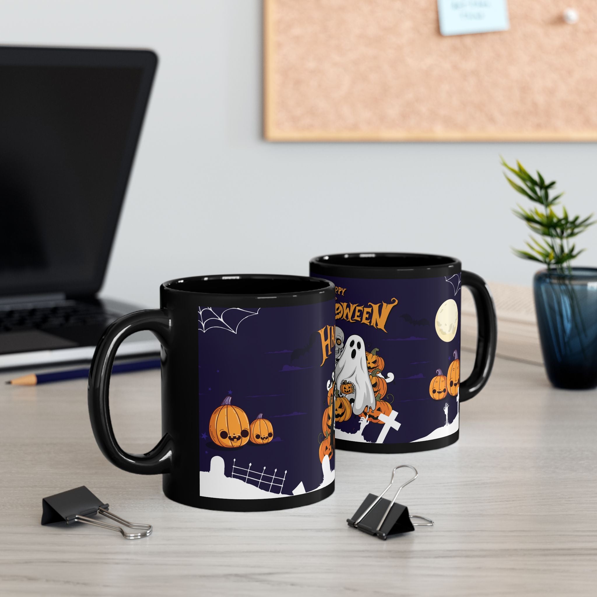 Halloween is Better with Skeleton | Black Mug